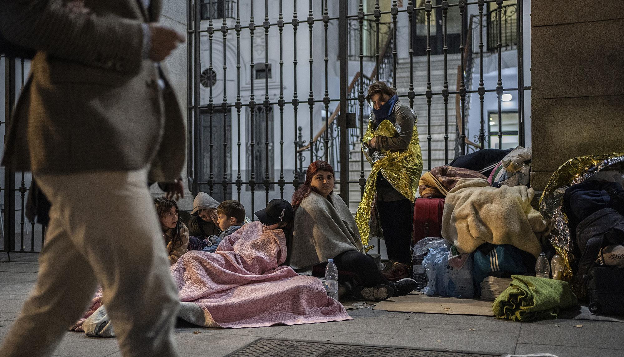 Refugiados en la calle