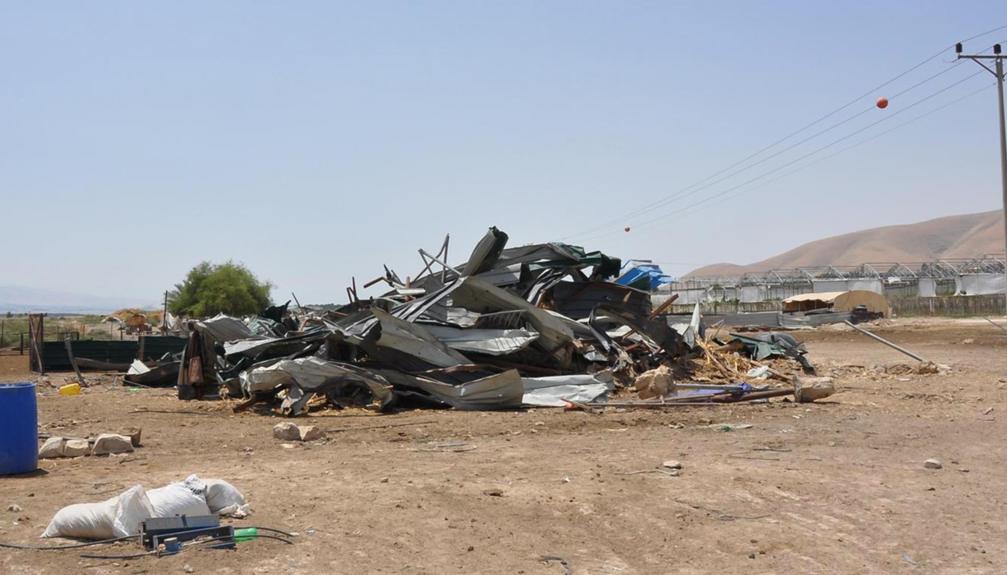 Efectos de las demoliciones israelíes en el Valle del Jordán
