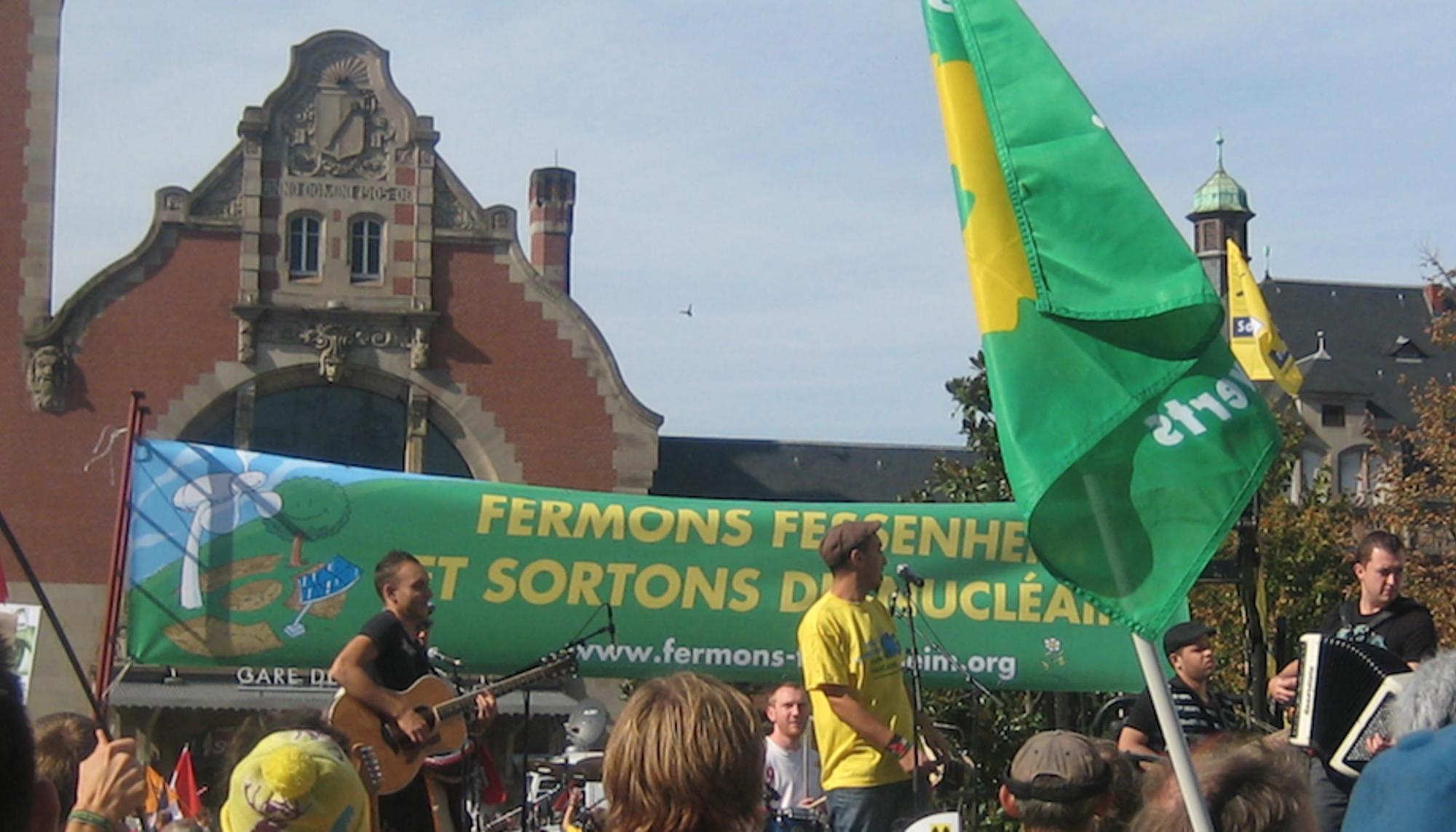 Concierto-manifestación por el cierre de Fessenheim, en Francia. Fuente: Beyond Nuclear.