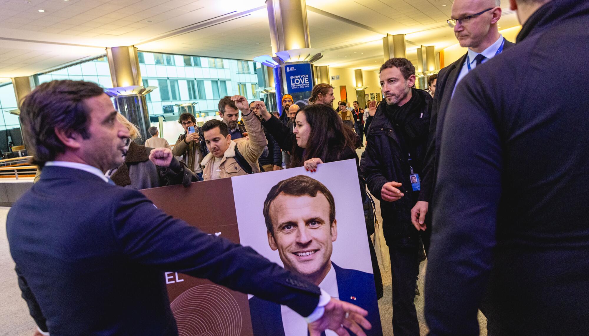 Protesta contra Macron Lobby Uber