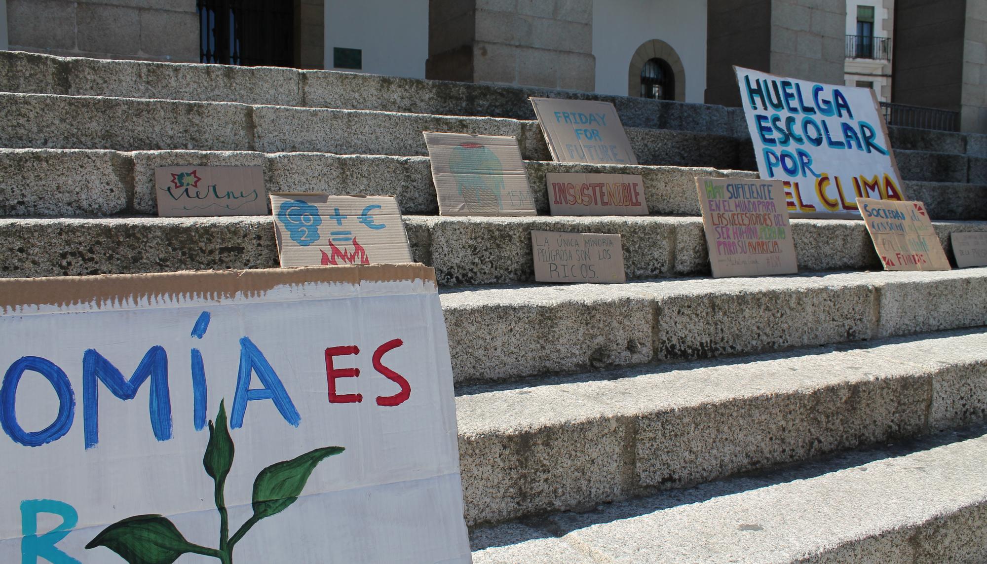 Huelga estudiantes clima Cáceres