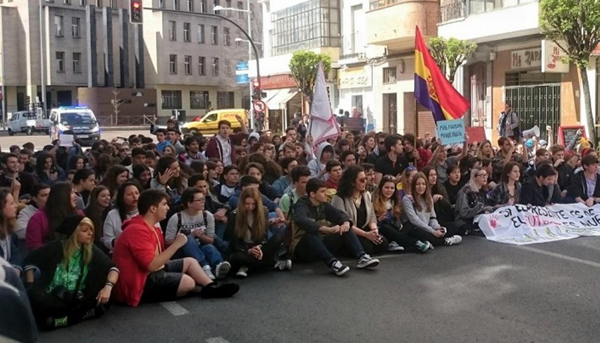 Manifestación de estudiantes en Badajoz