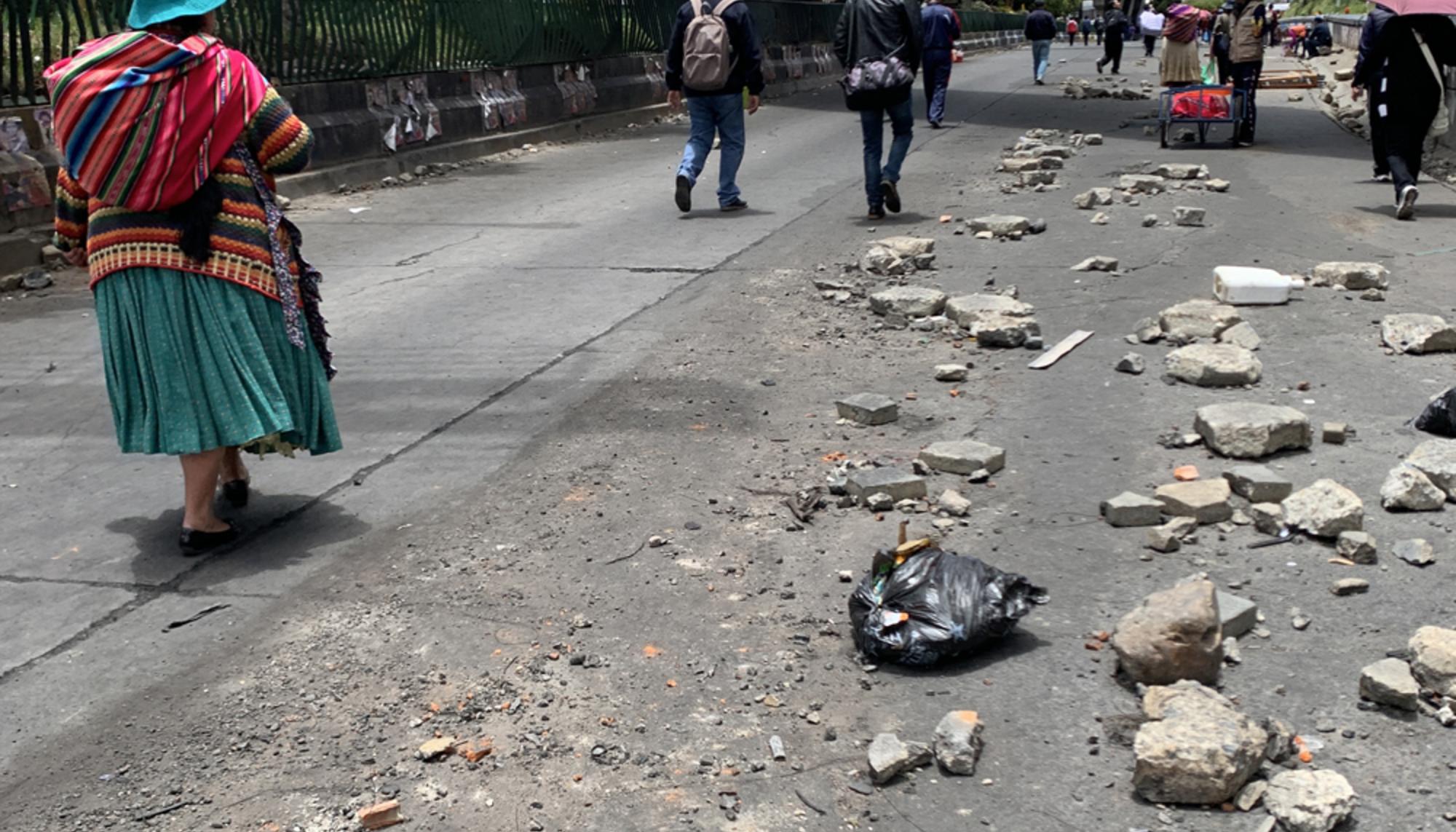 El Alto en plena protesta contra el gobierno de facto de Jeanine Áñez.