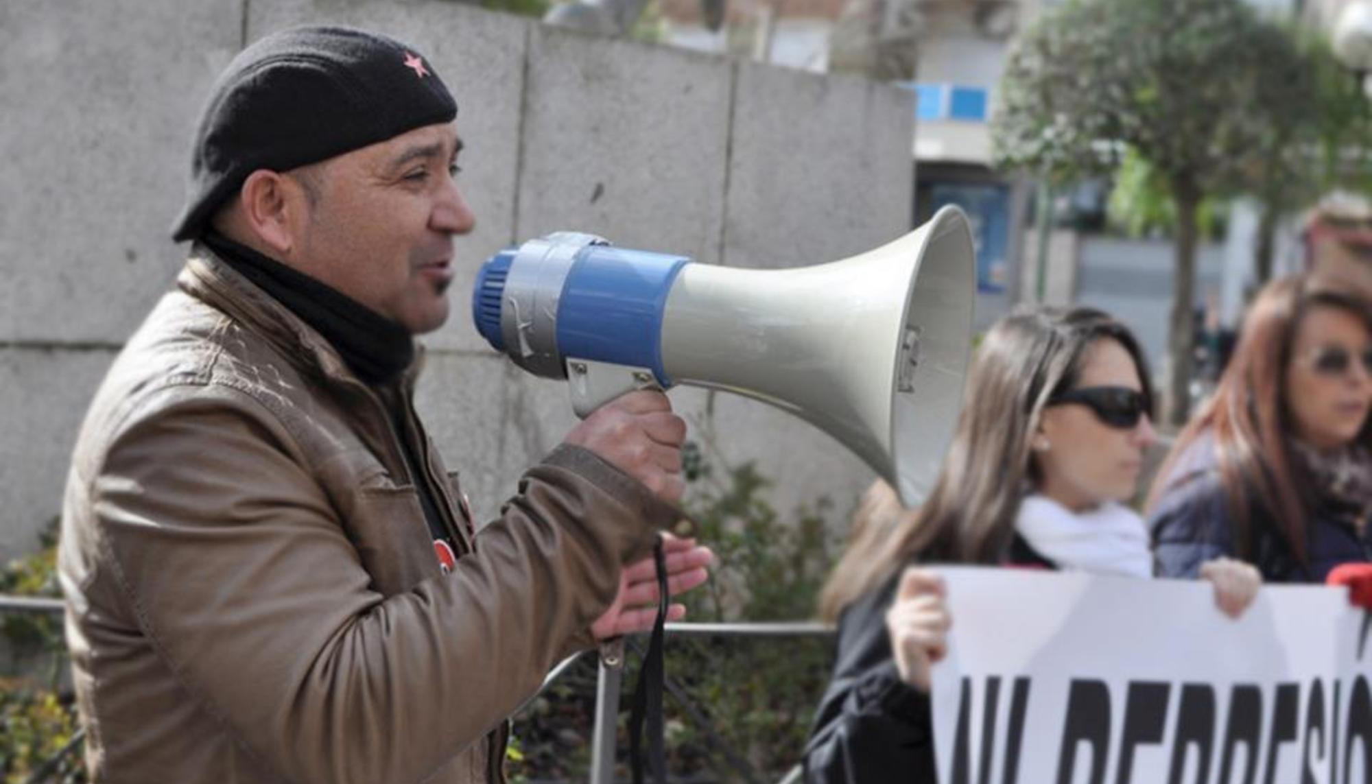 Andrés Bódalo, en una manifestación contra la Ley Mordaza