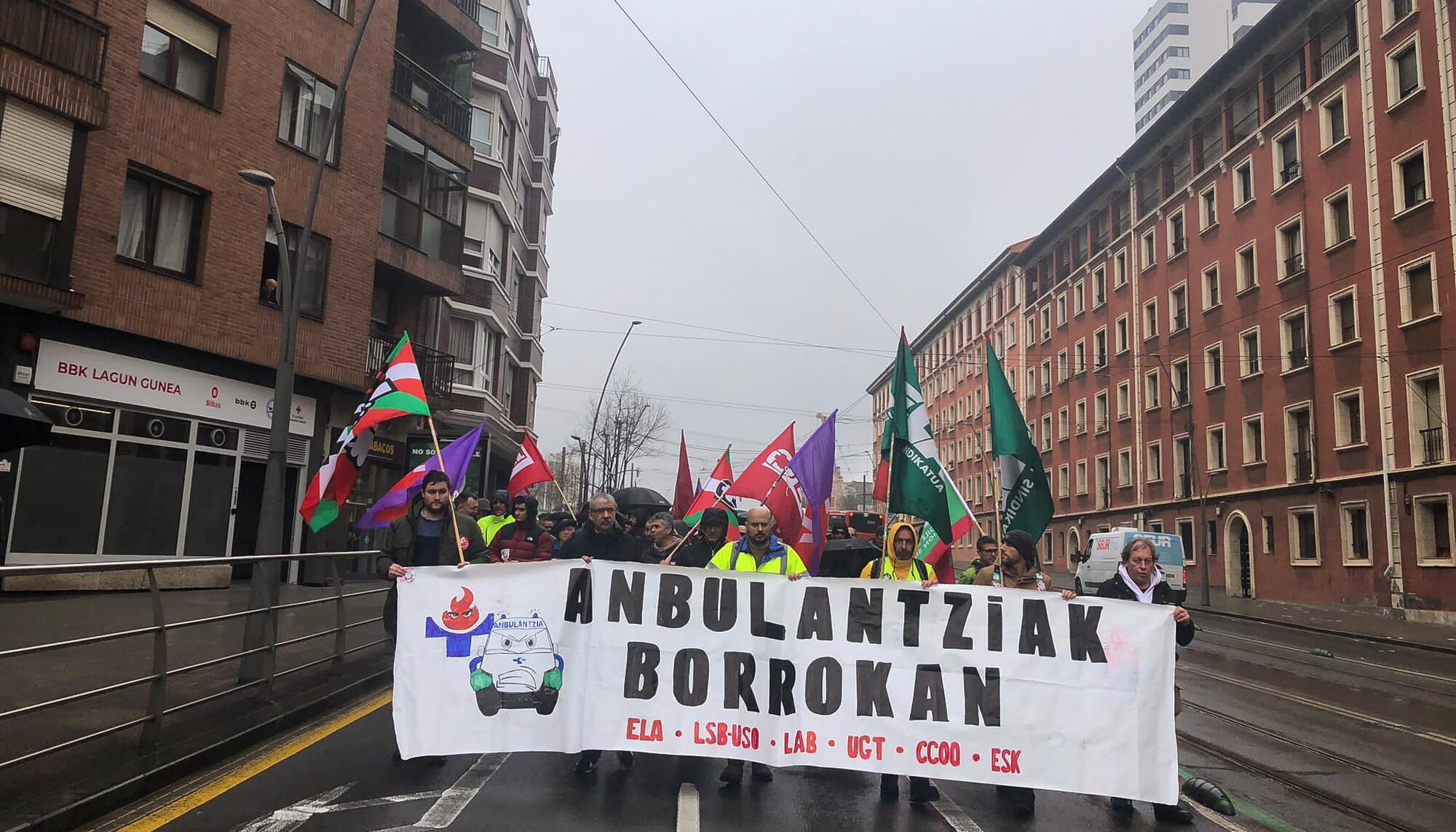 Manifestación ambulancias CAV