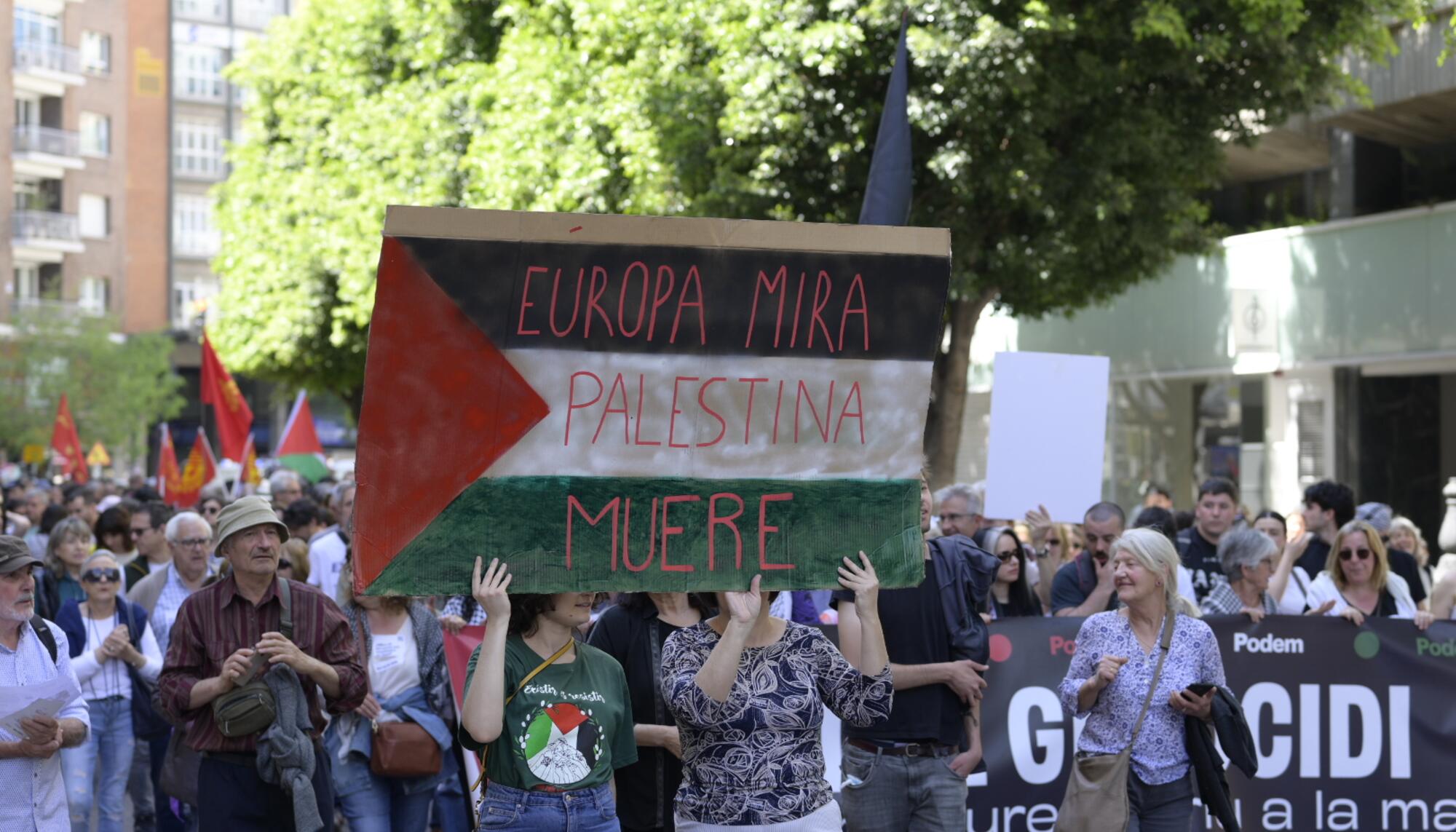 Cartel mani palestina 21 abril valencia