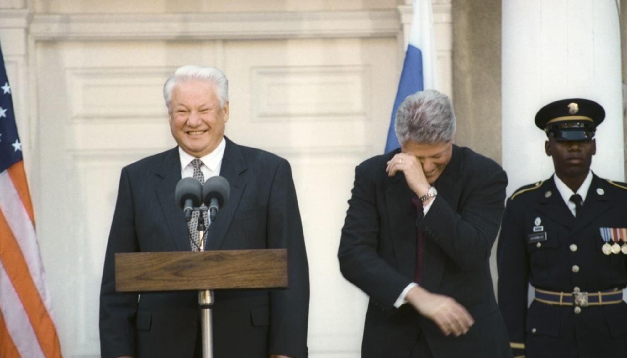 Borís Yeltsin y Bill Clinton en 1995