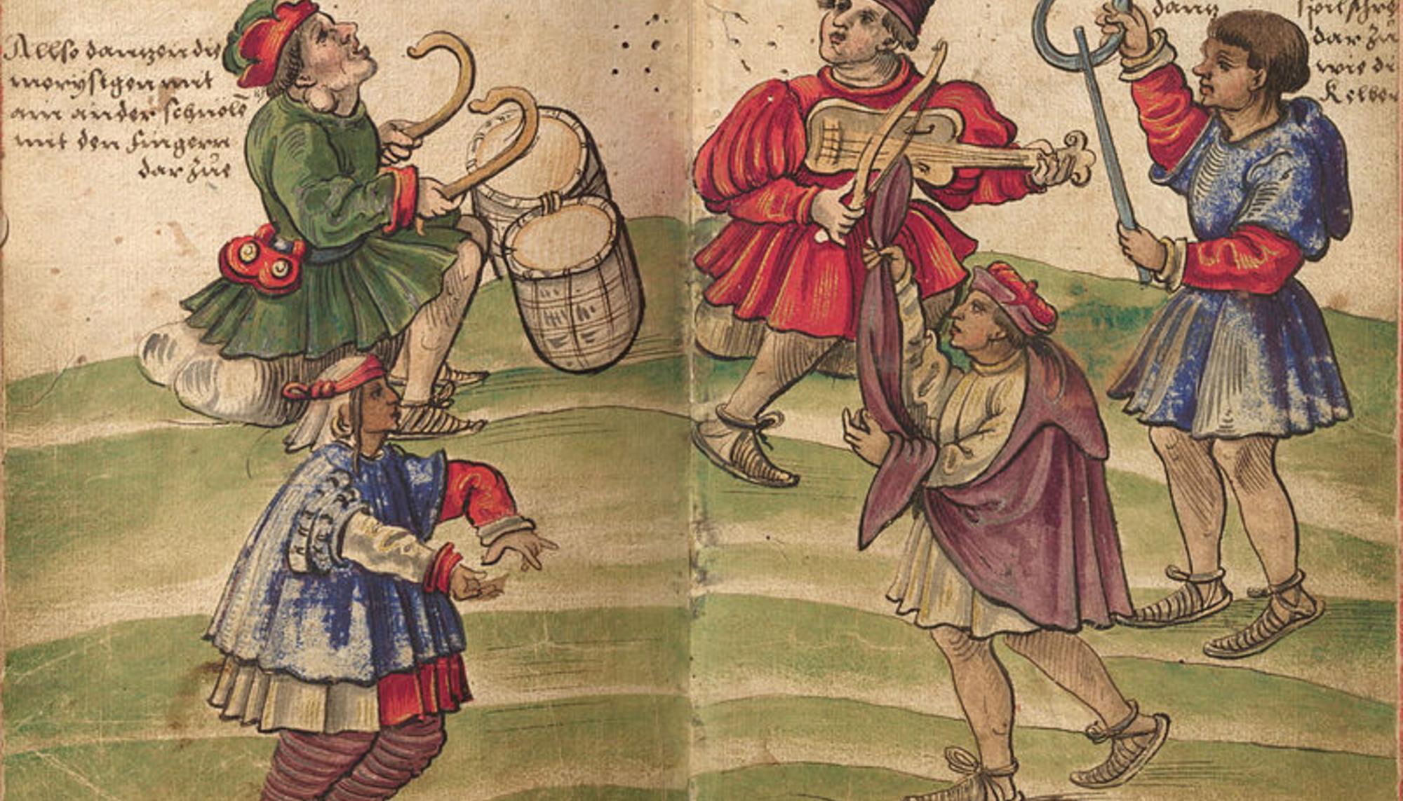 "Danza morisca". Dibujo de Christoph Weiditz (1529)