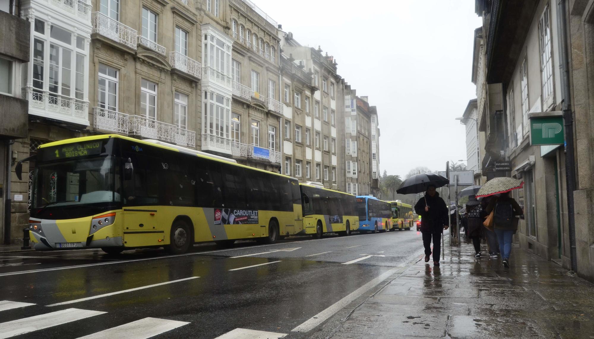 Autobuses parados Compostela