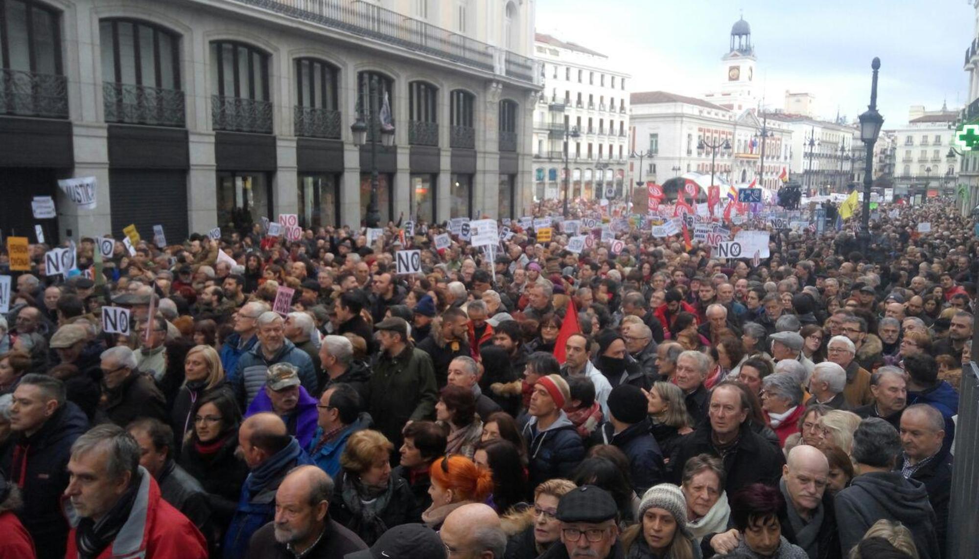 Manifestación conjunta pensiones ley mordaza 17 de marzo