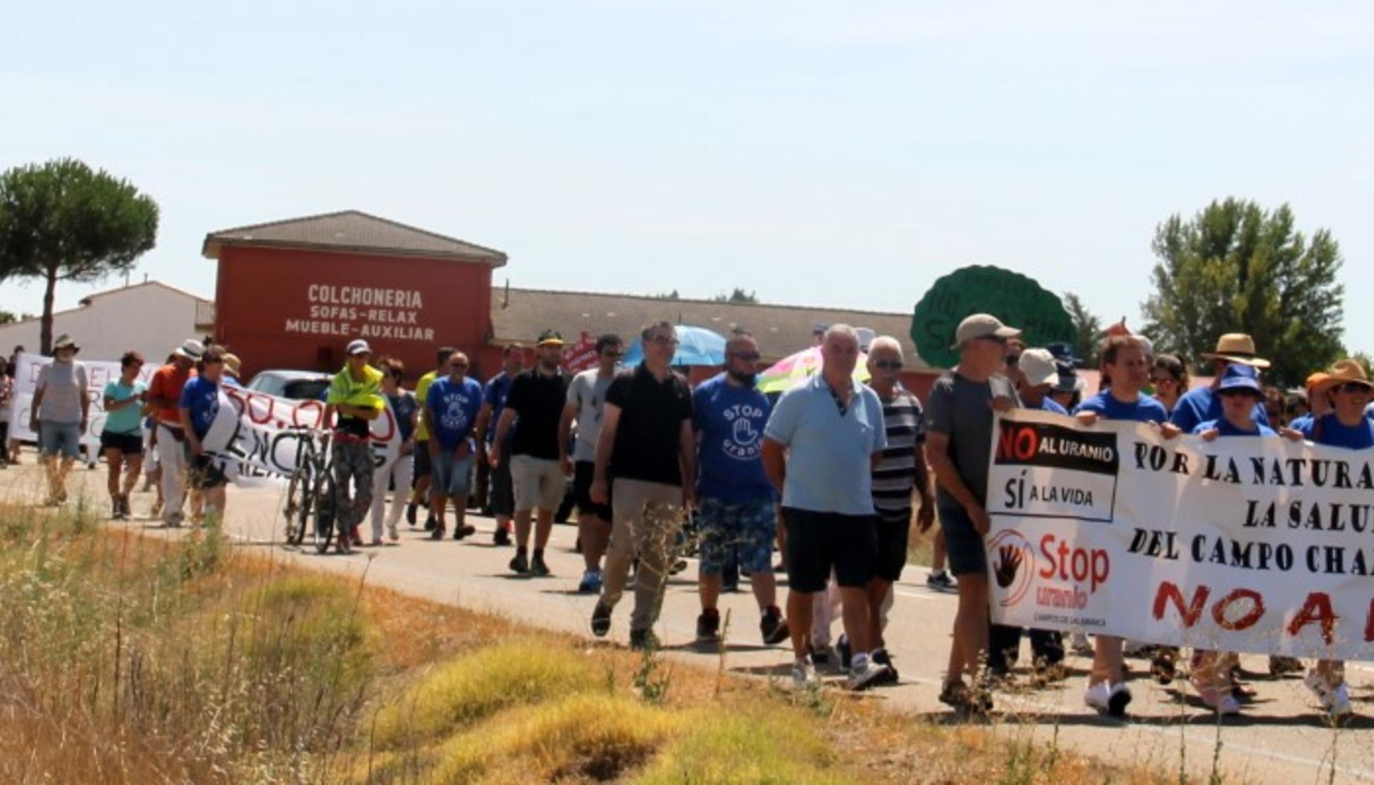Manifestación en Campo Charro contra la minería de uranio, 19 de agosto de 2020. Fuente: José Ramón Barrueco Sánchez