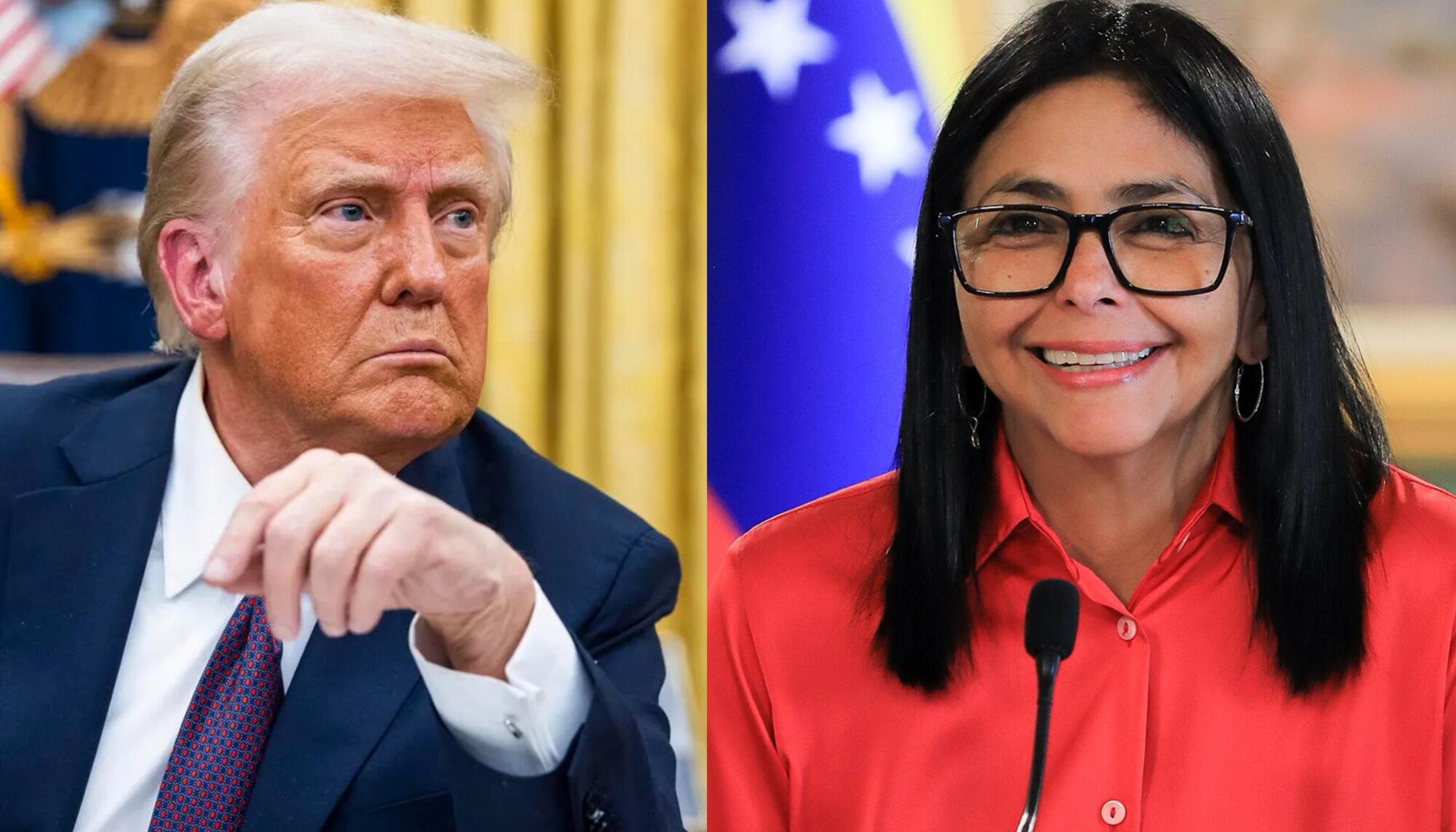 Donald Trump y Delcy Rodríguez