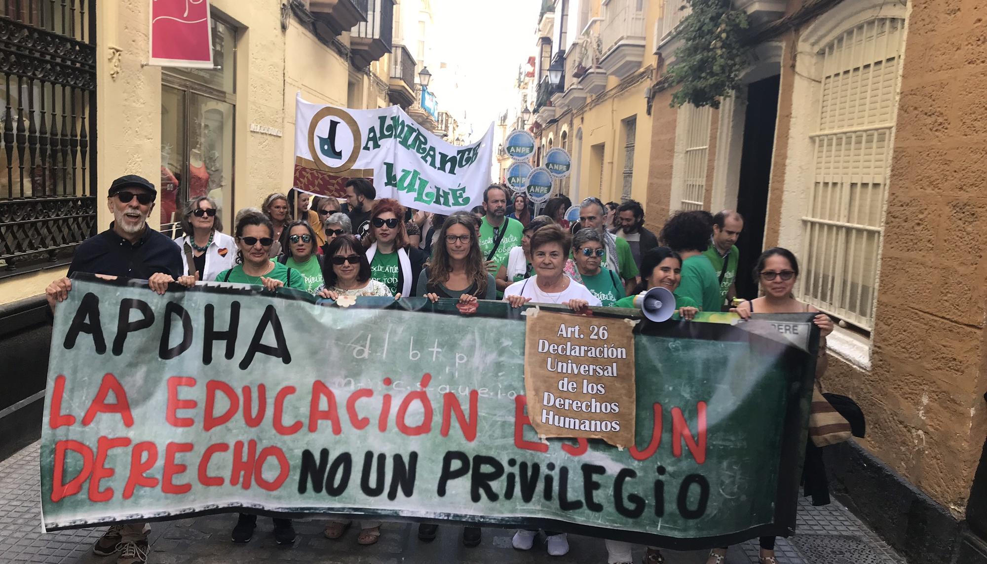 Manifestación educación pública Cádiz