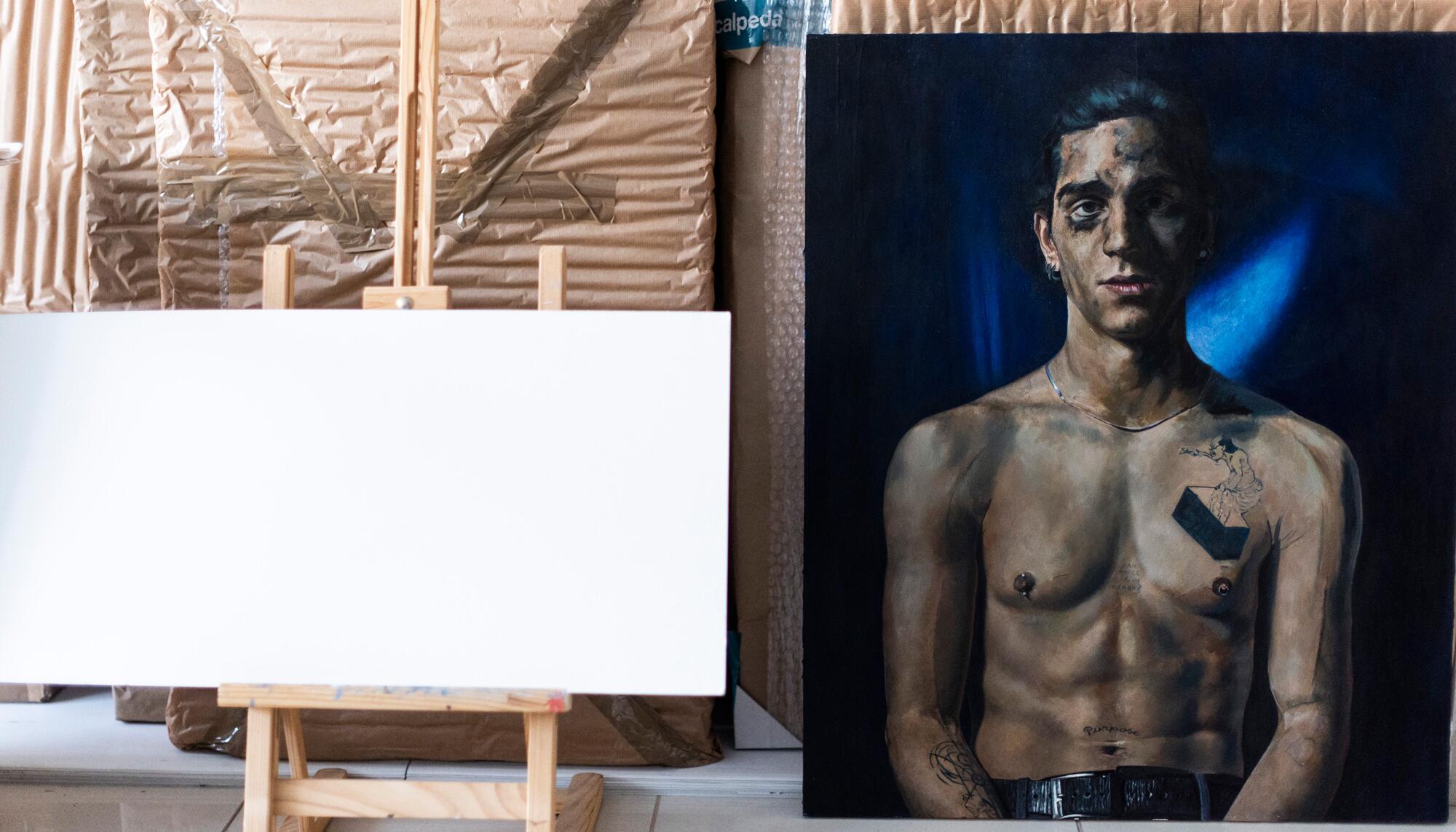 Detalle del estudio del pintor Miguel Tadeo