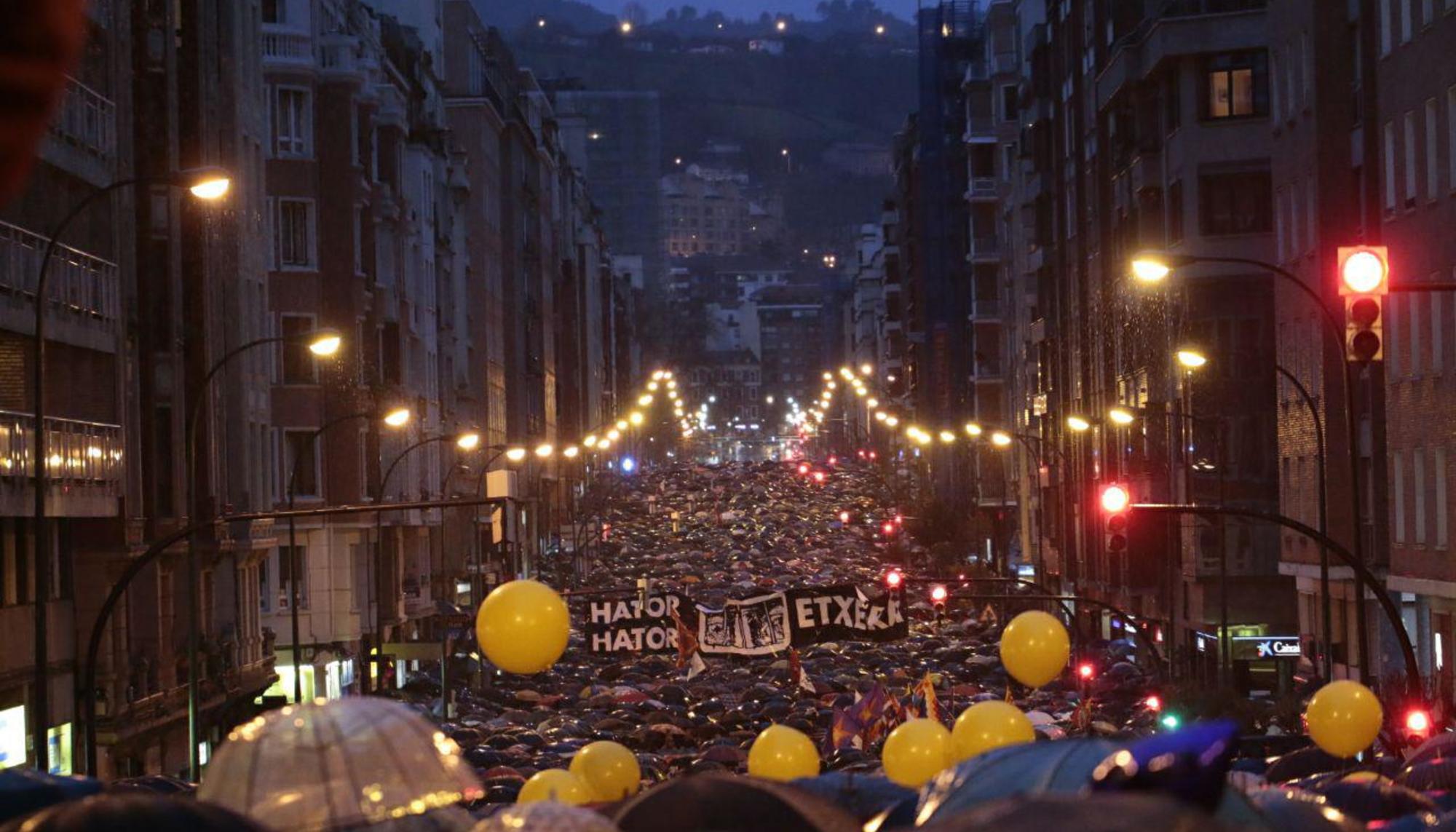 Manifestación dispersión acercamiento presos vascos