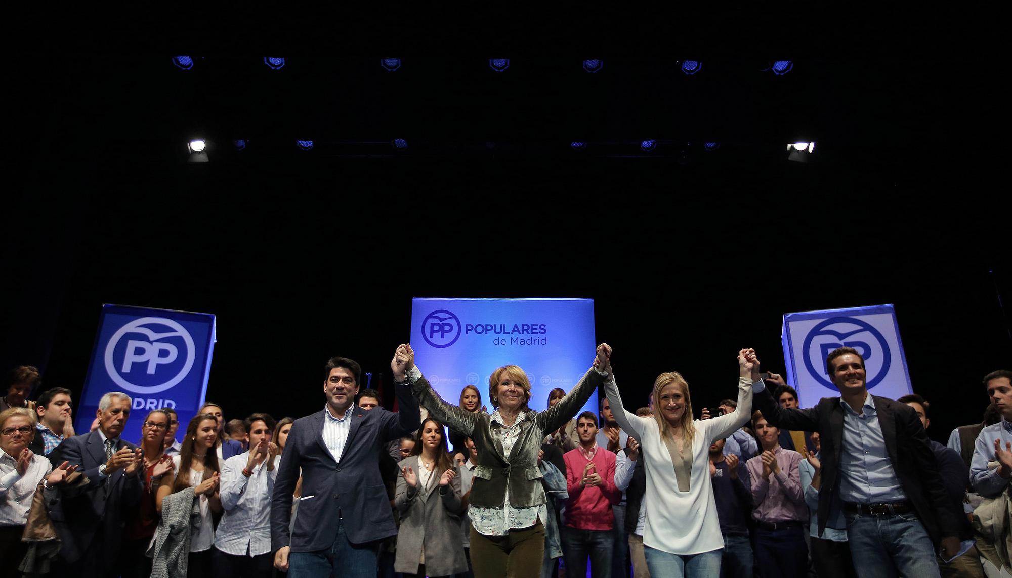 David Pérez, Esperanza Aguirre, Cristina Cifuentes y Pablo Casado