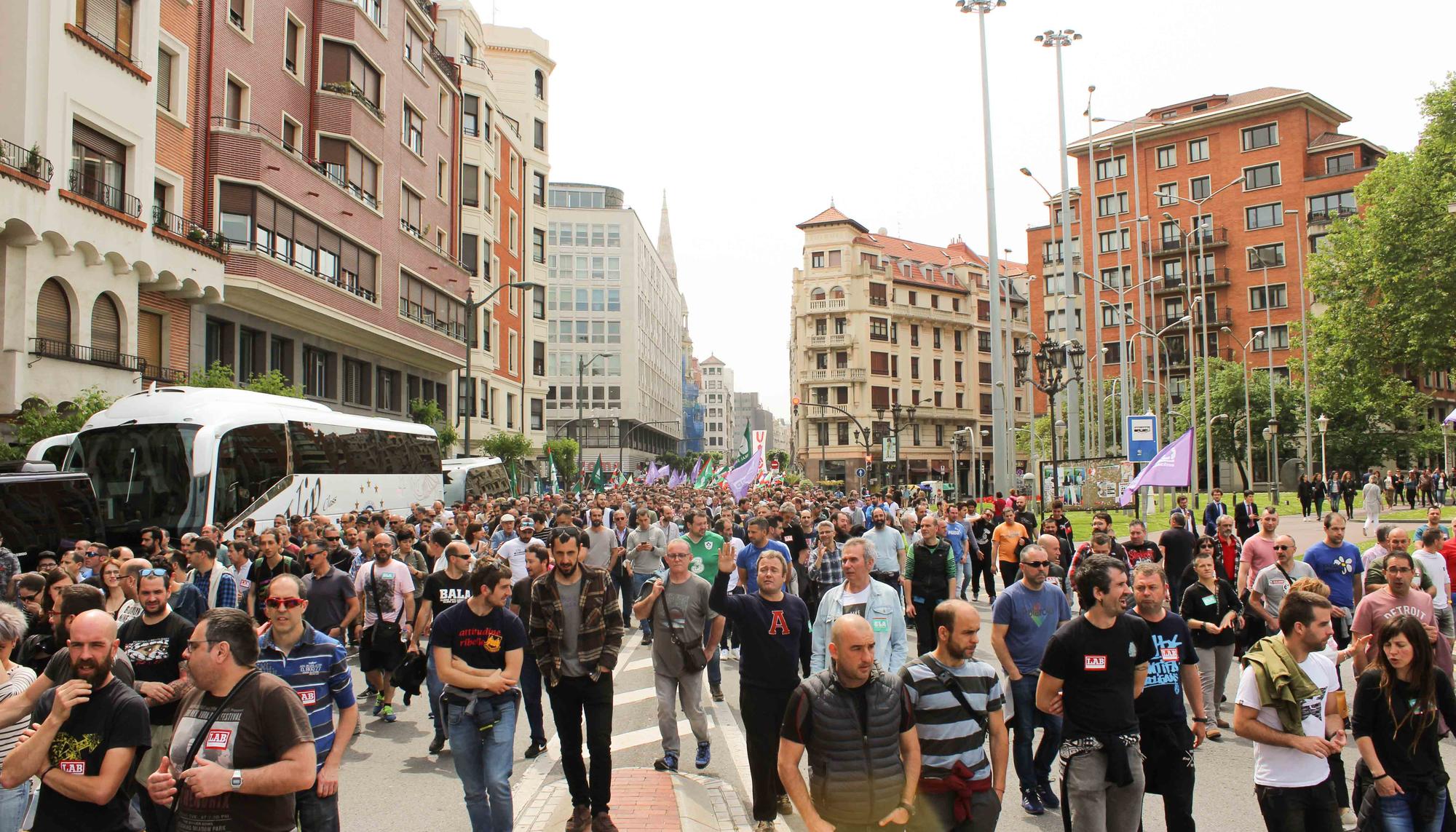 Manifestación del sector del metal en Bilbao.