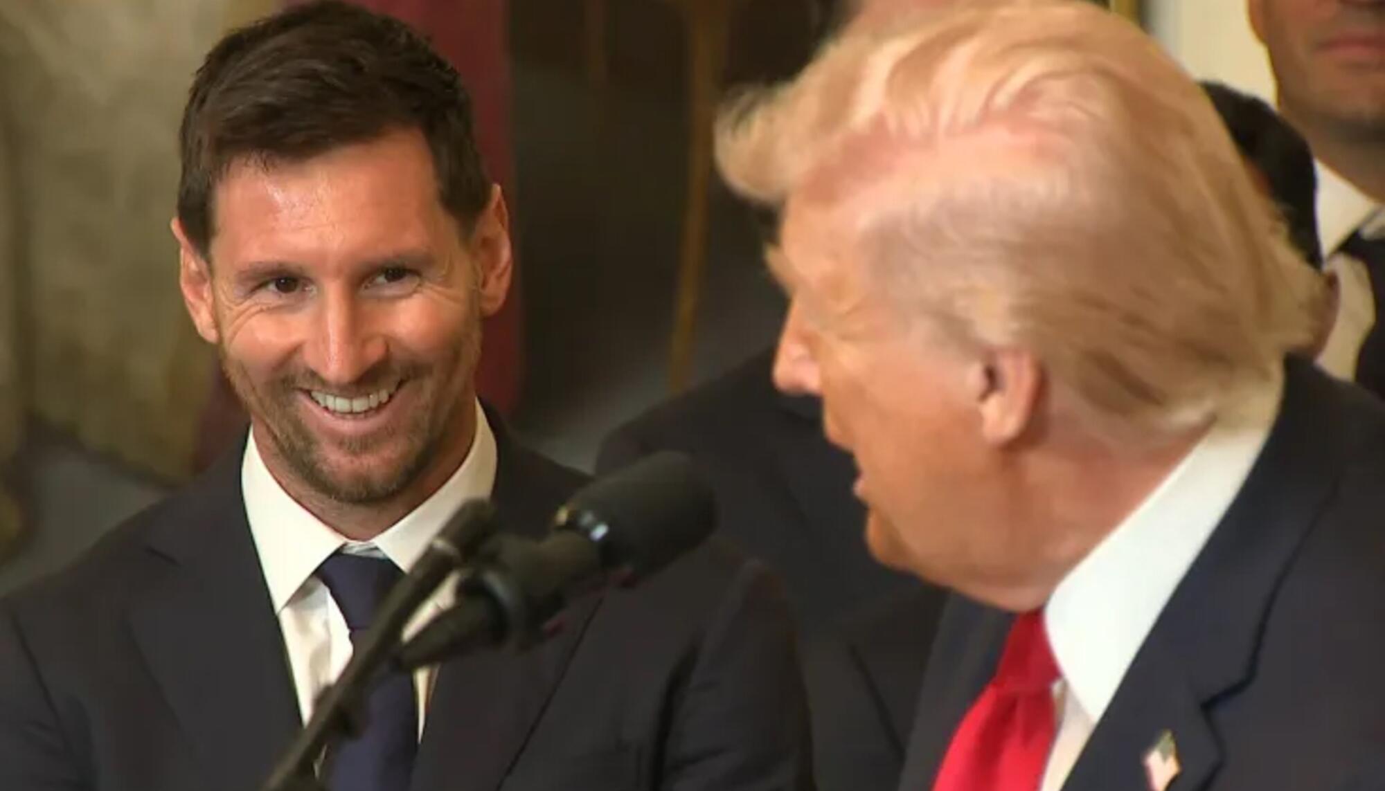Lionel Messi y Donald Trump en la Casa Blanca (peque)
