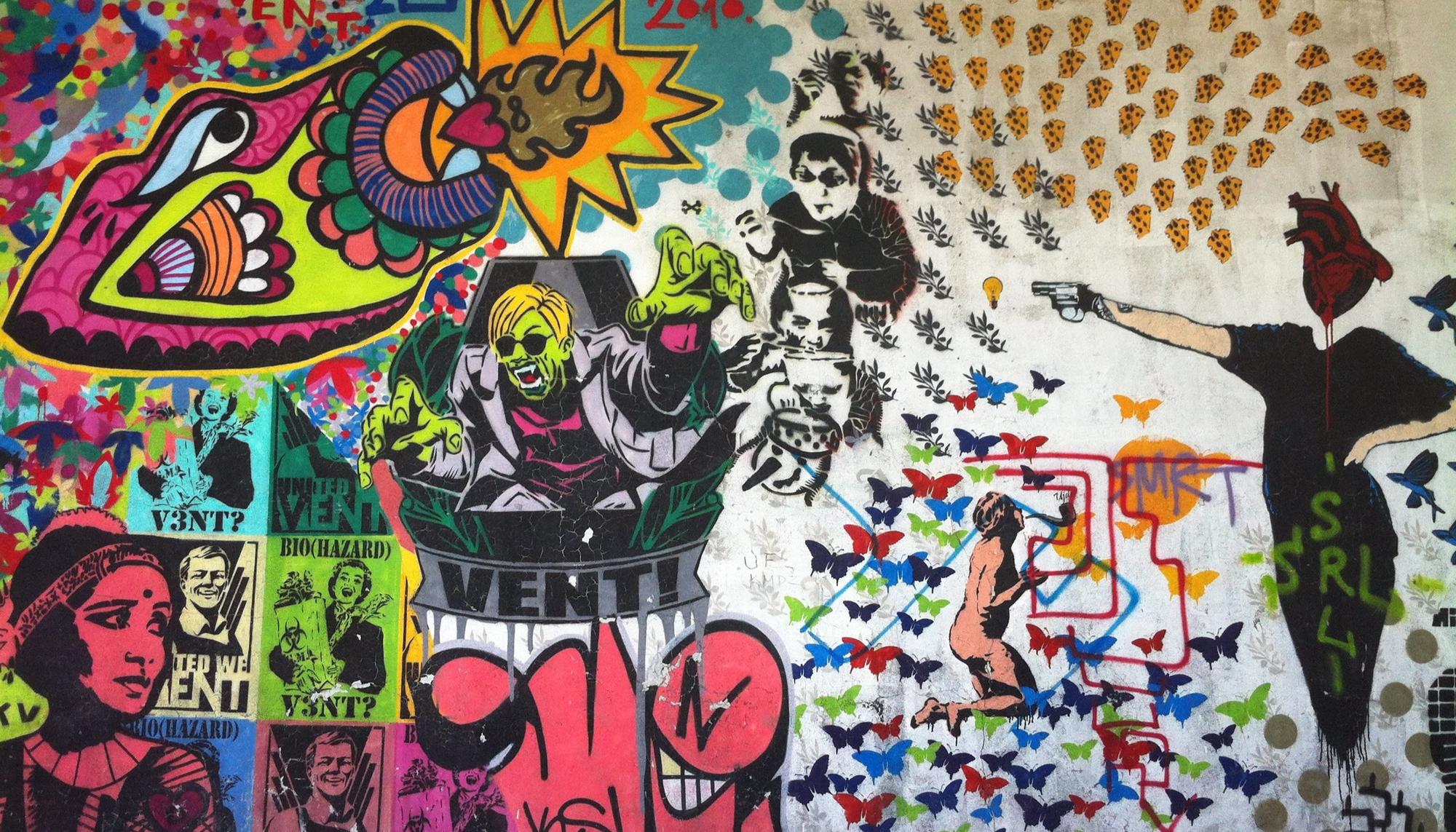 Mural en Belgrado, julio de 2014