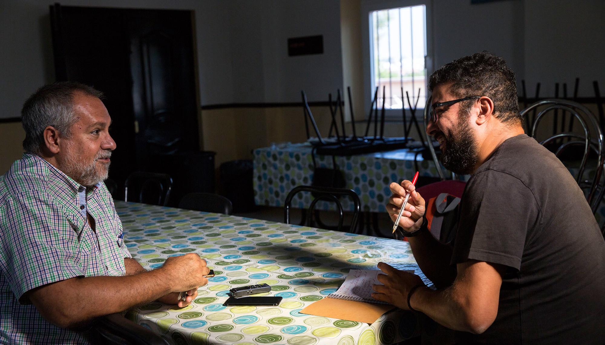 Javier Baeza, durante la entrevista con El Salto.