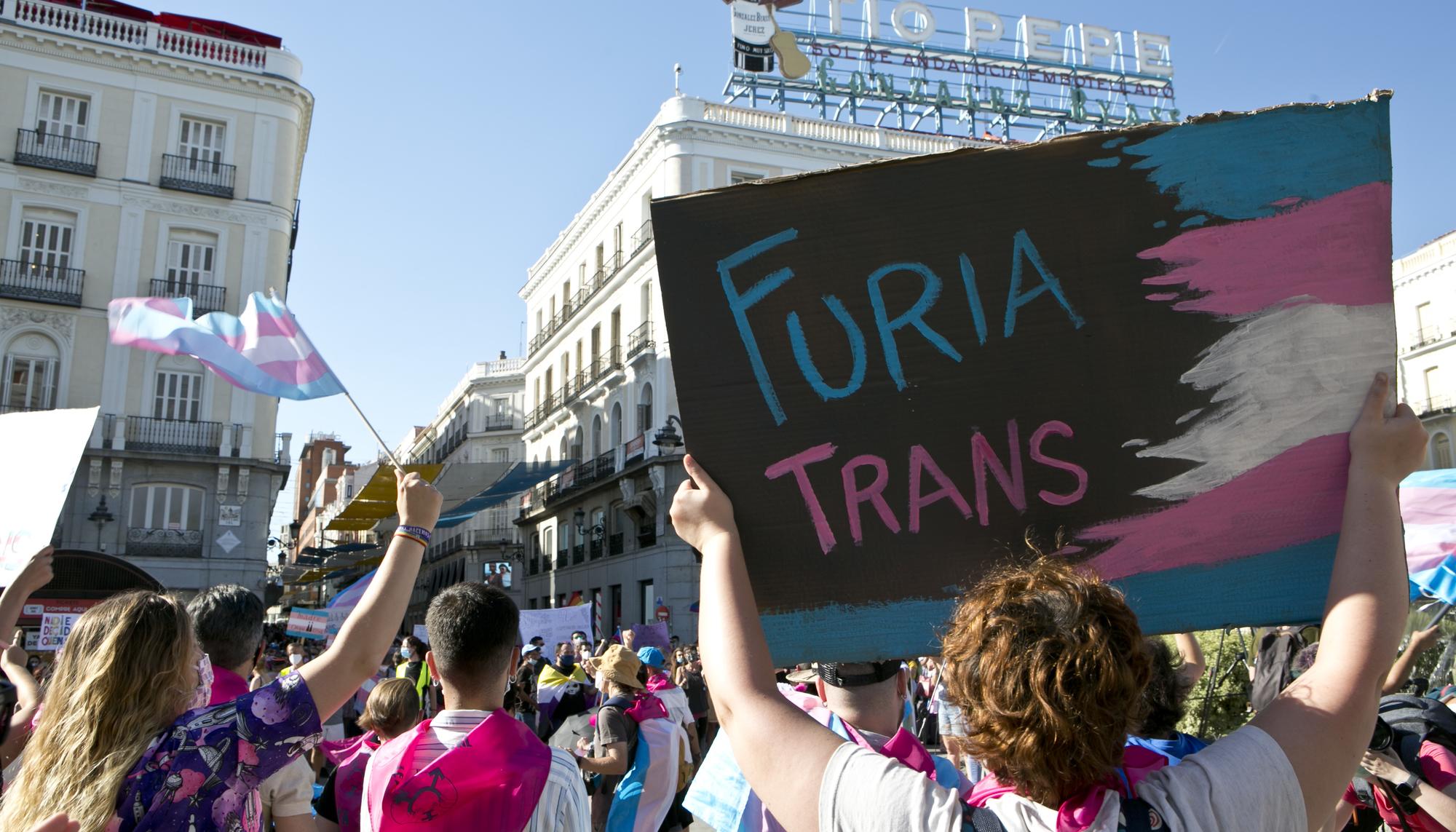Familias Trans Aliadas se concentran en Sol para pedir una Ley Estatal Furia Trans