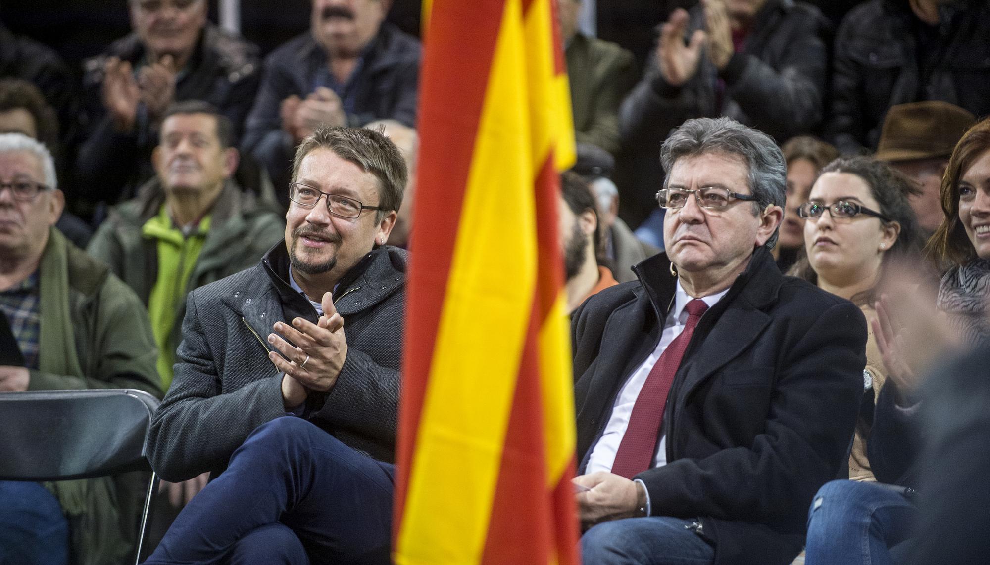Javier Domènech y Jean-Luc Mélenchon 
