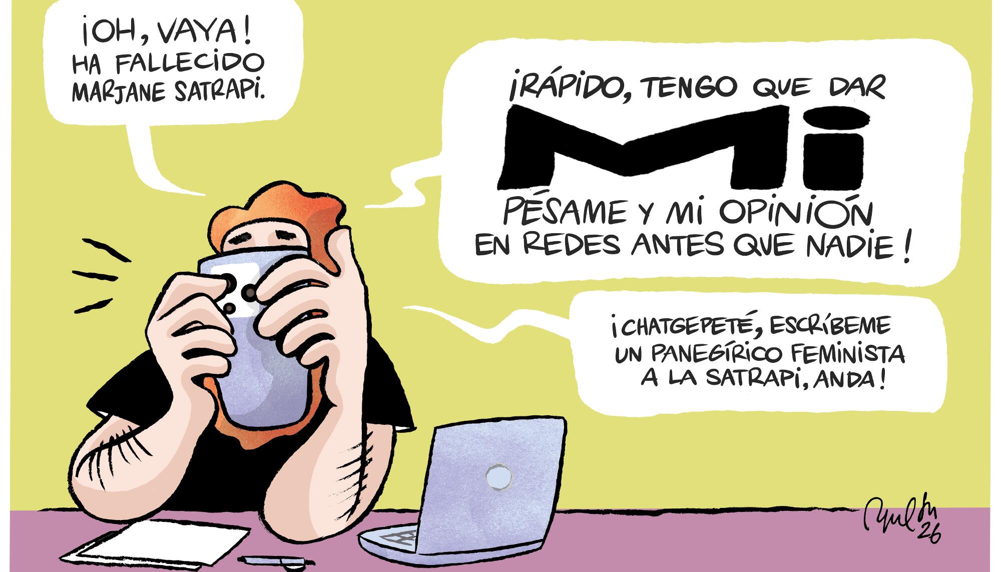 Viñeta de Raquel Gu sobre Marjane Satrapi