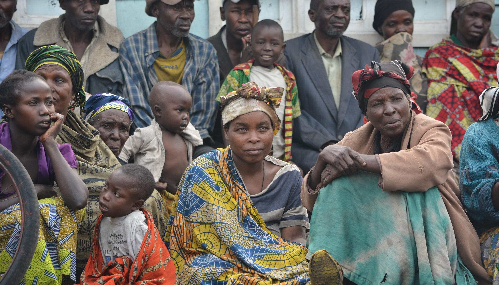 Desplazados congoleños en el campo de Mugunga