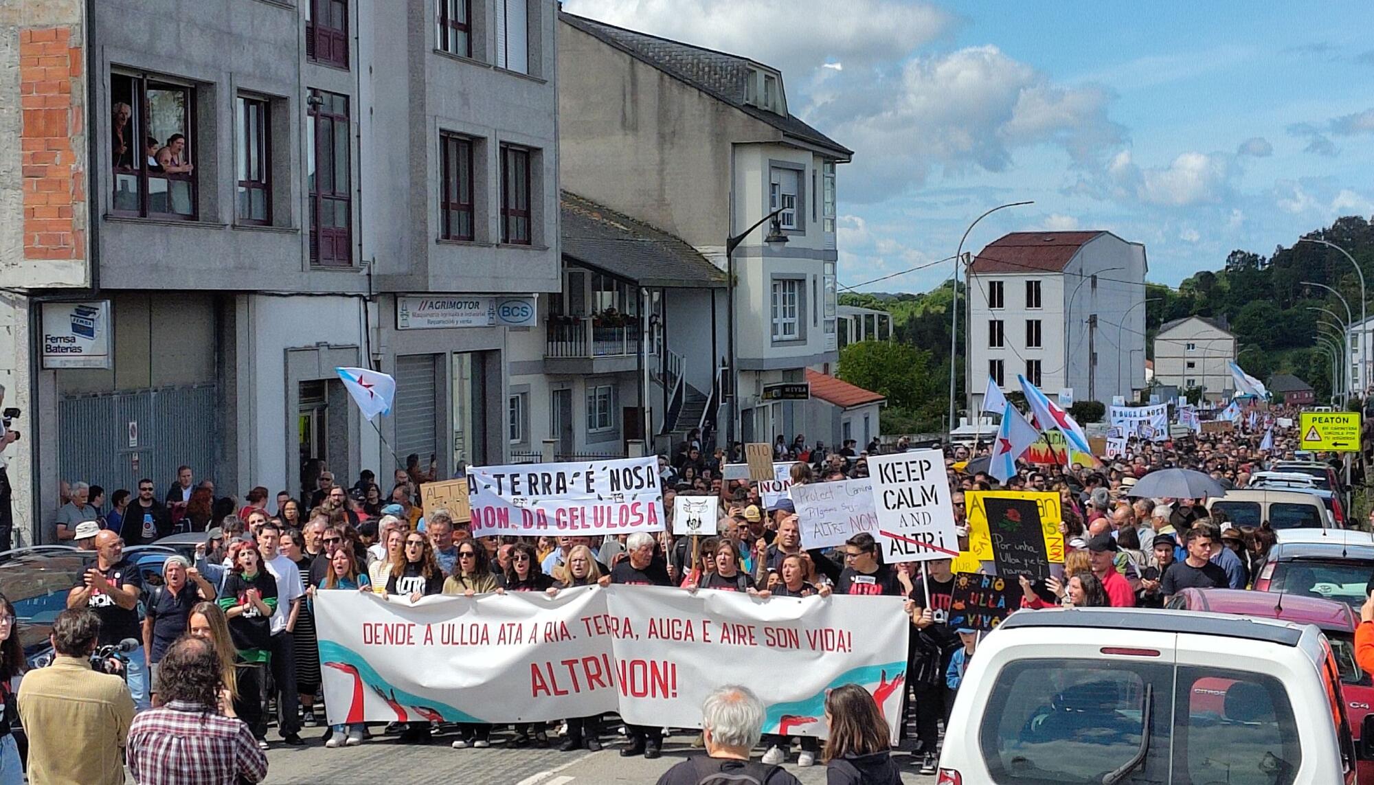 Manifestacion Palas de Rei celulosa Altri