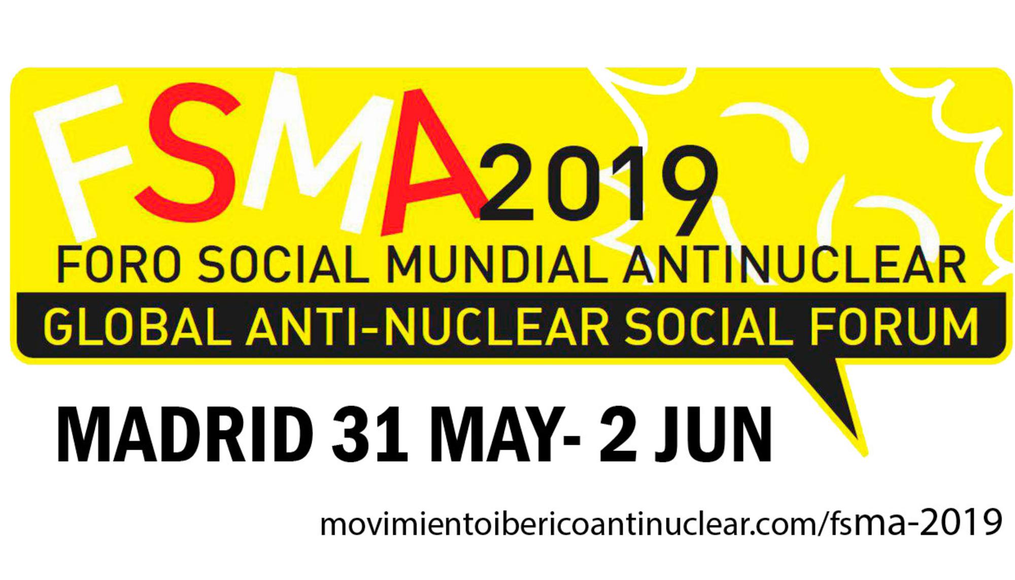 Logotipo del Foro Social Mundial Antinuclear Madrid 2019