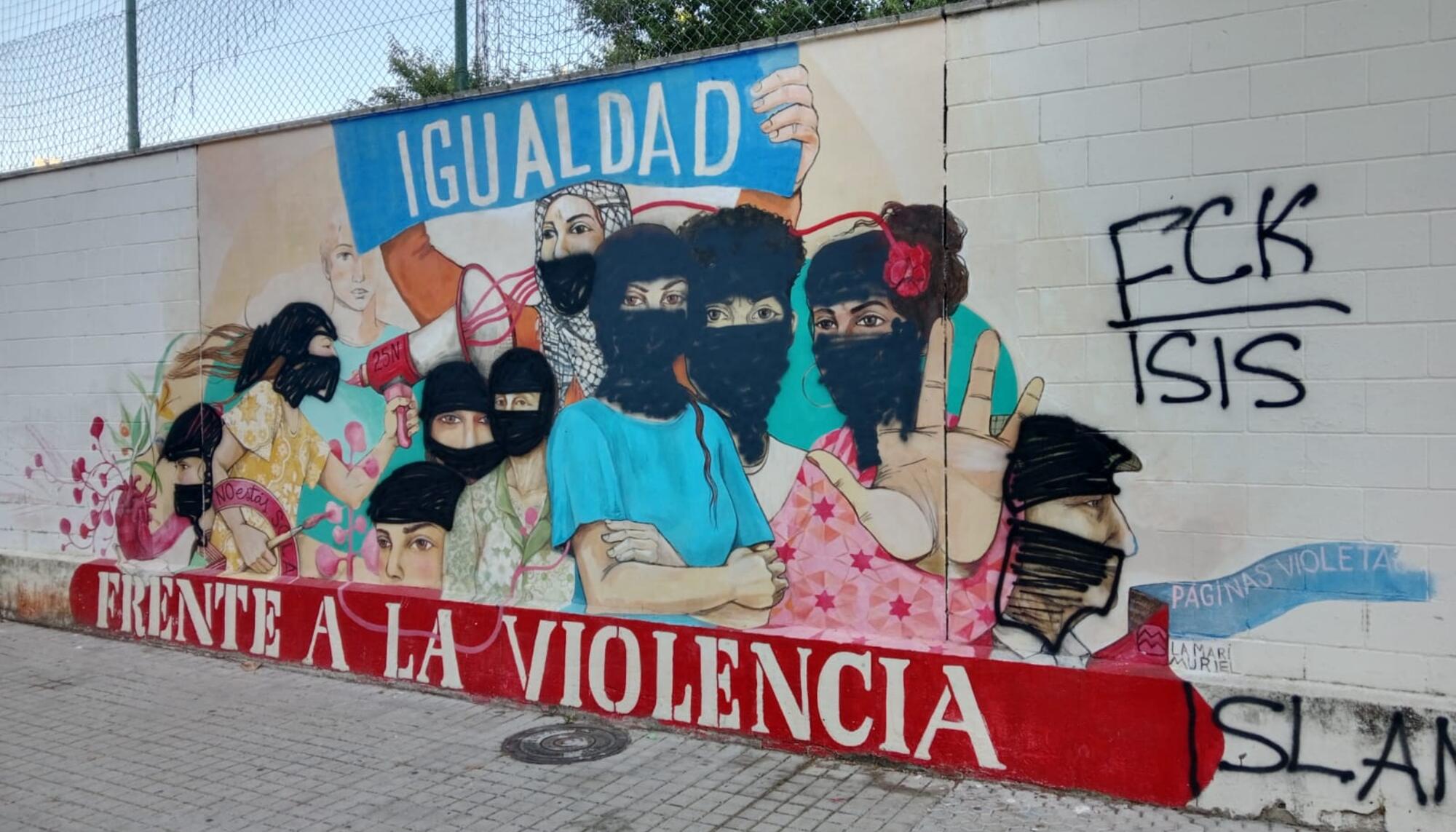 Mural Sevilla vandalizado