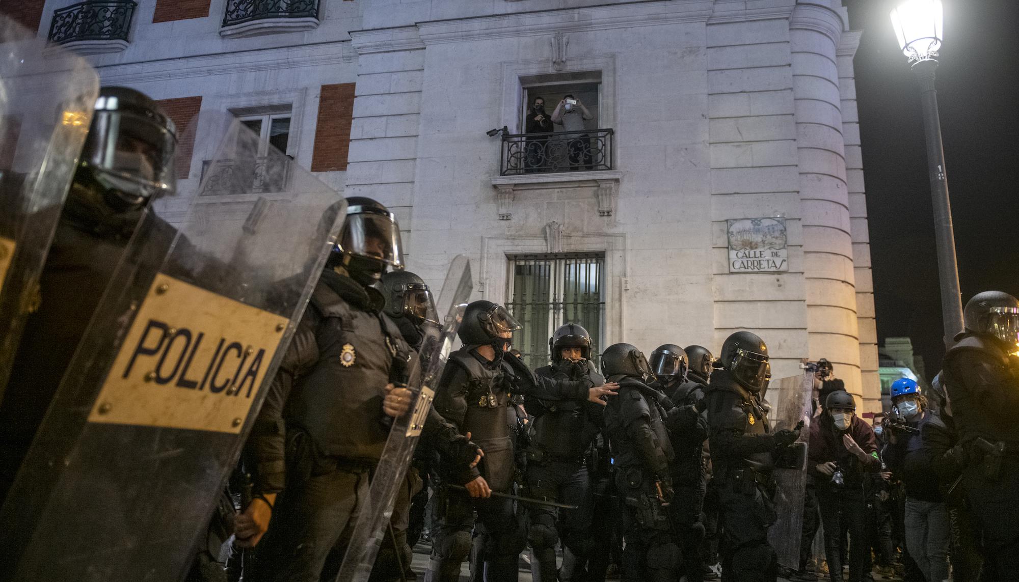 Manifestación en Madrid contra el encarcelamiento del rapero Pablo Hasél. - 7