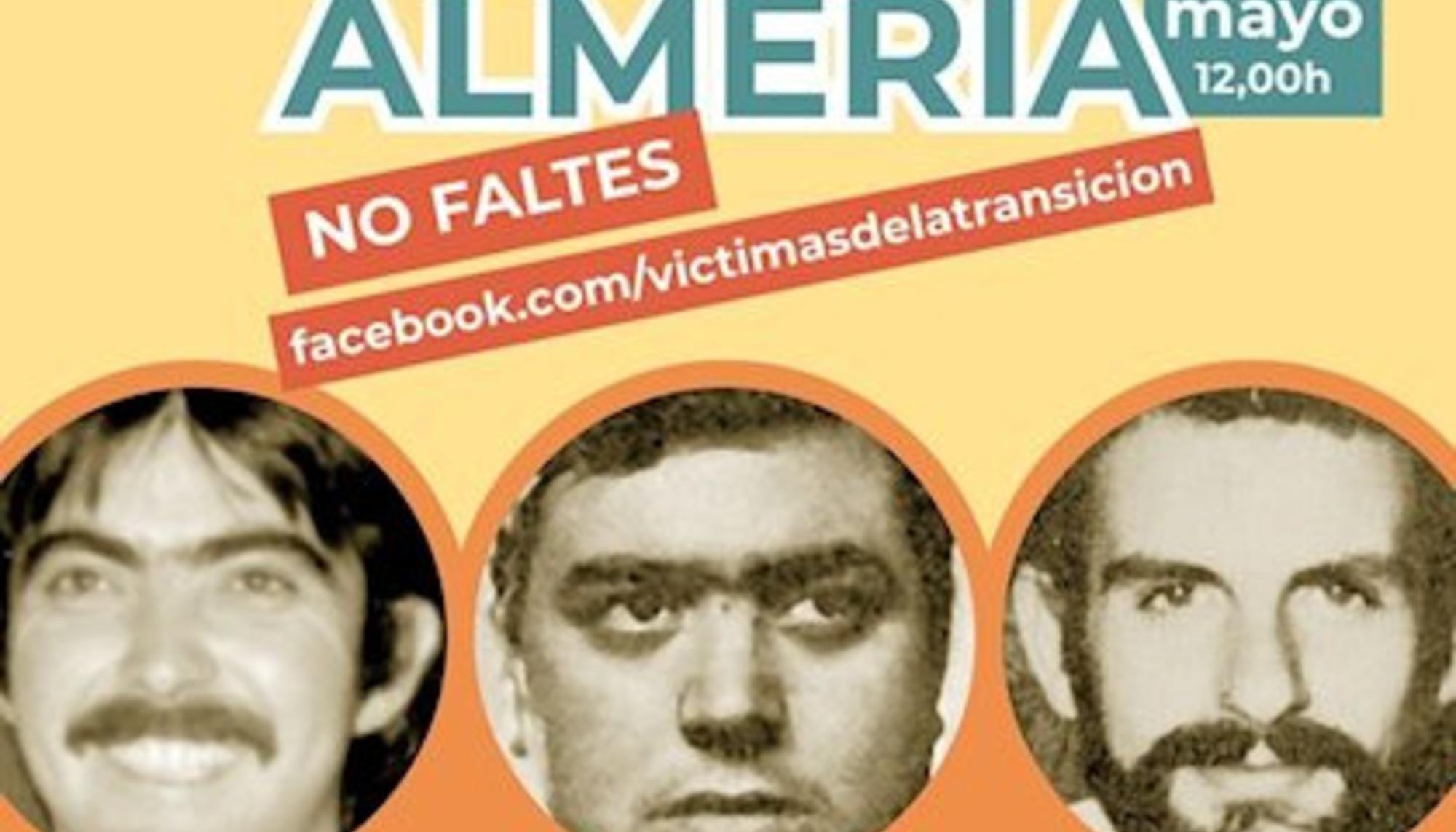 Detalle del cartel en homenaje 2020 a los asesinados en el Caso Almería