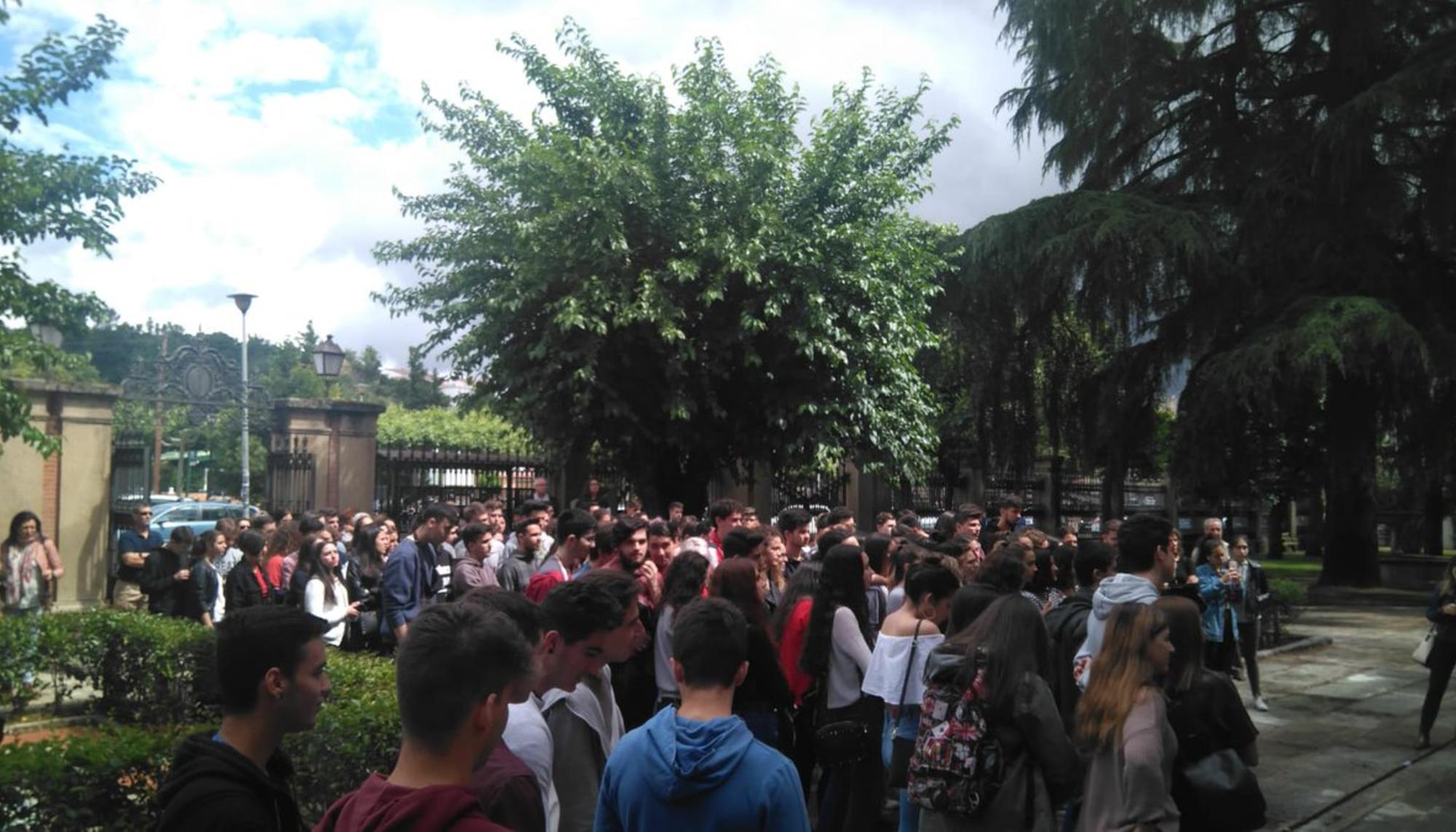 Protesta estudiantes Plasencia EBAU Extremadura