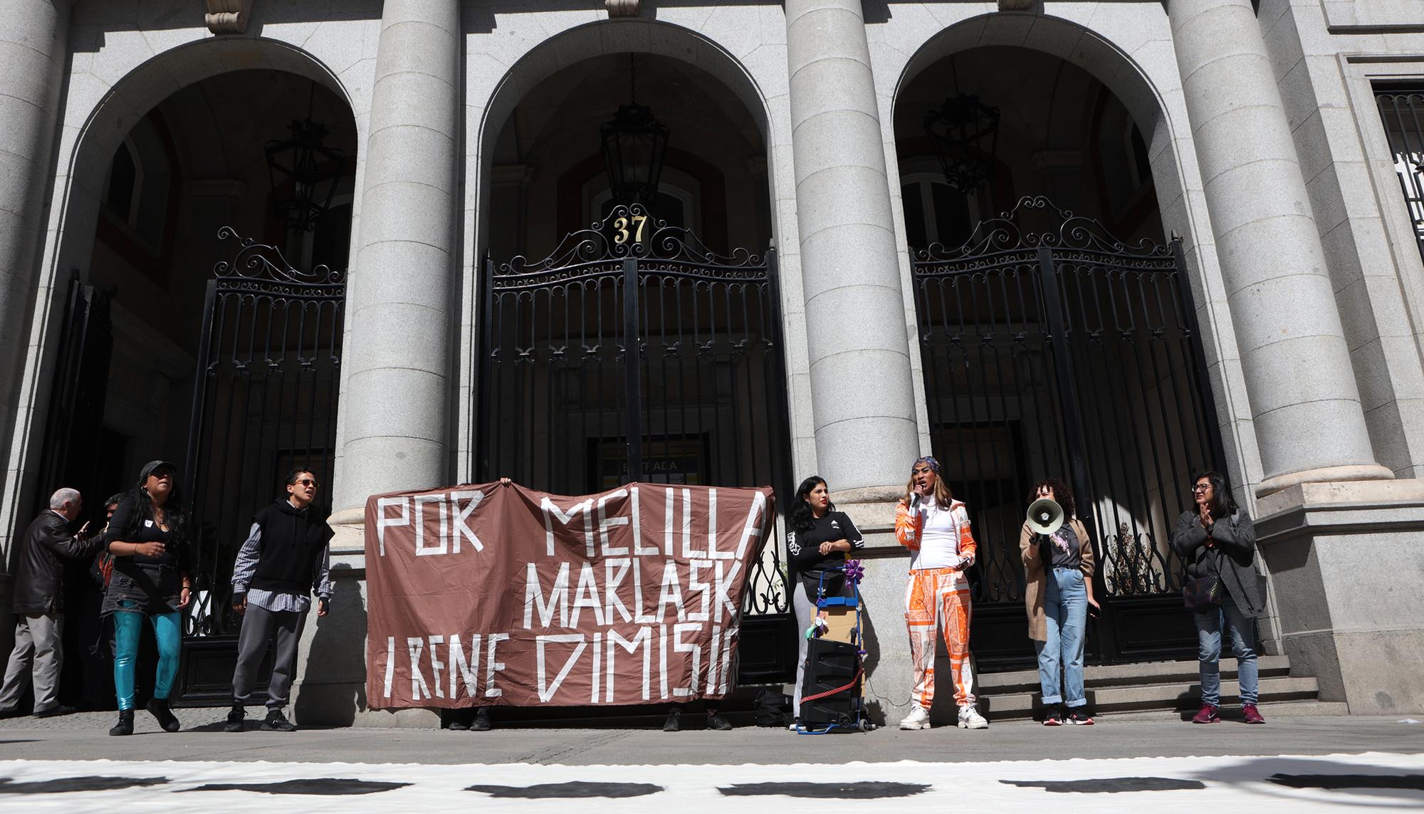 Acción del movimiento antirracista frente al Ministerio de Igualdad