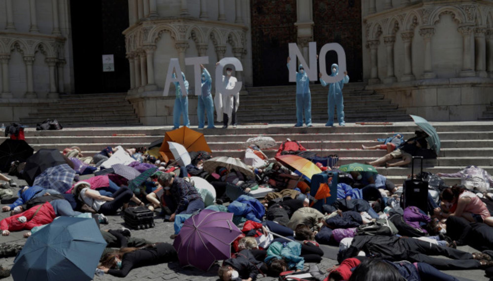 Dramafestación contra el cementerio nuclear de Villar de Cañas, 2018