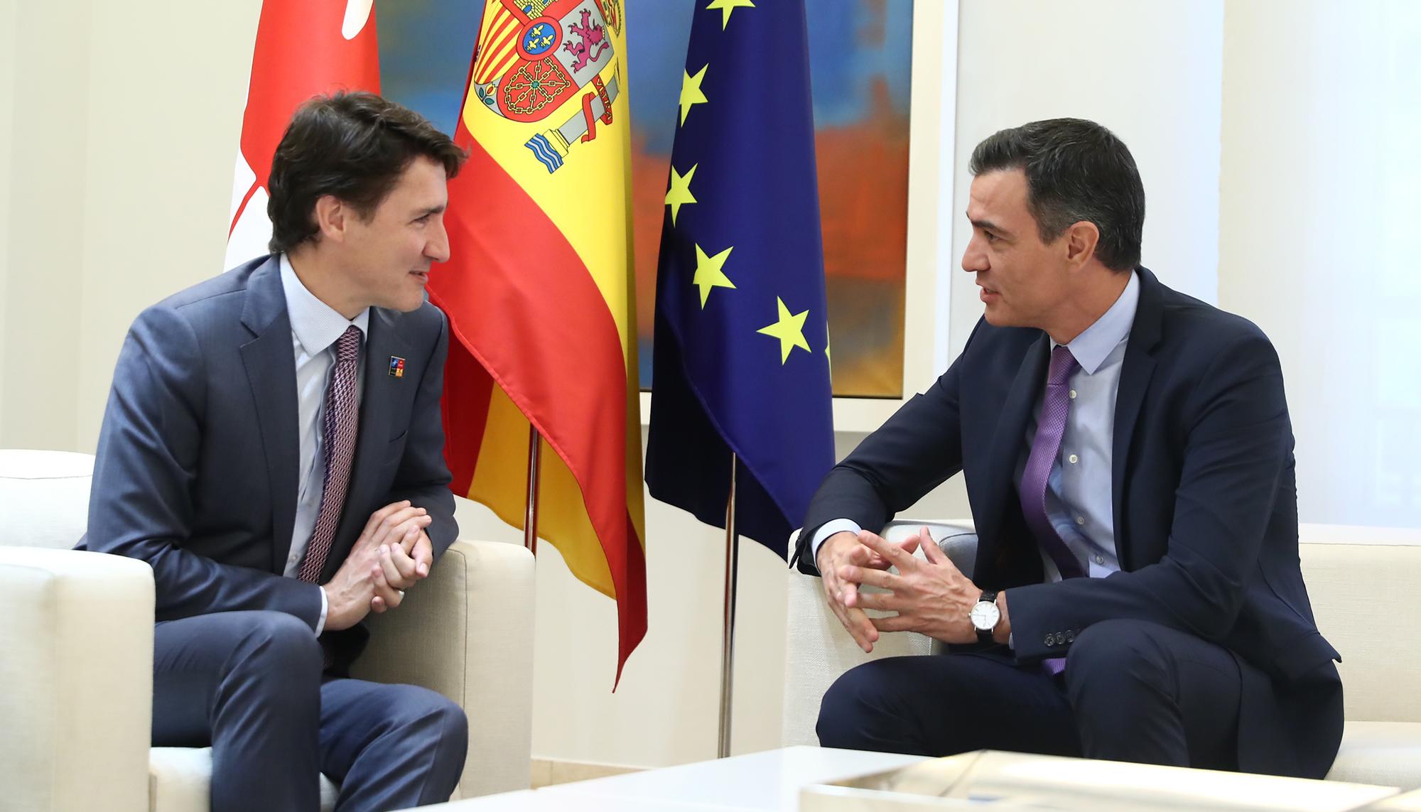 El presidente del Gobierno, Pedro Sánchez, y el primer ministro de Canadá, Justin Trudeau - 4