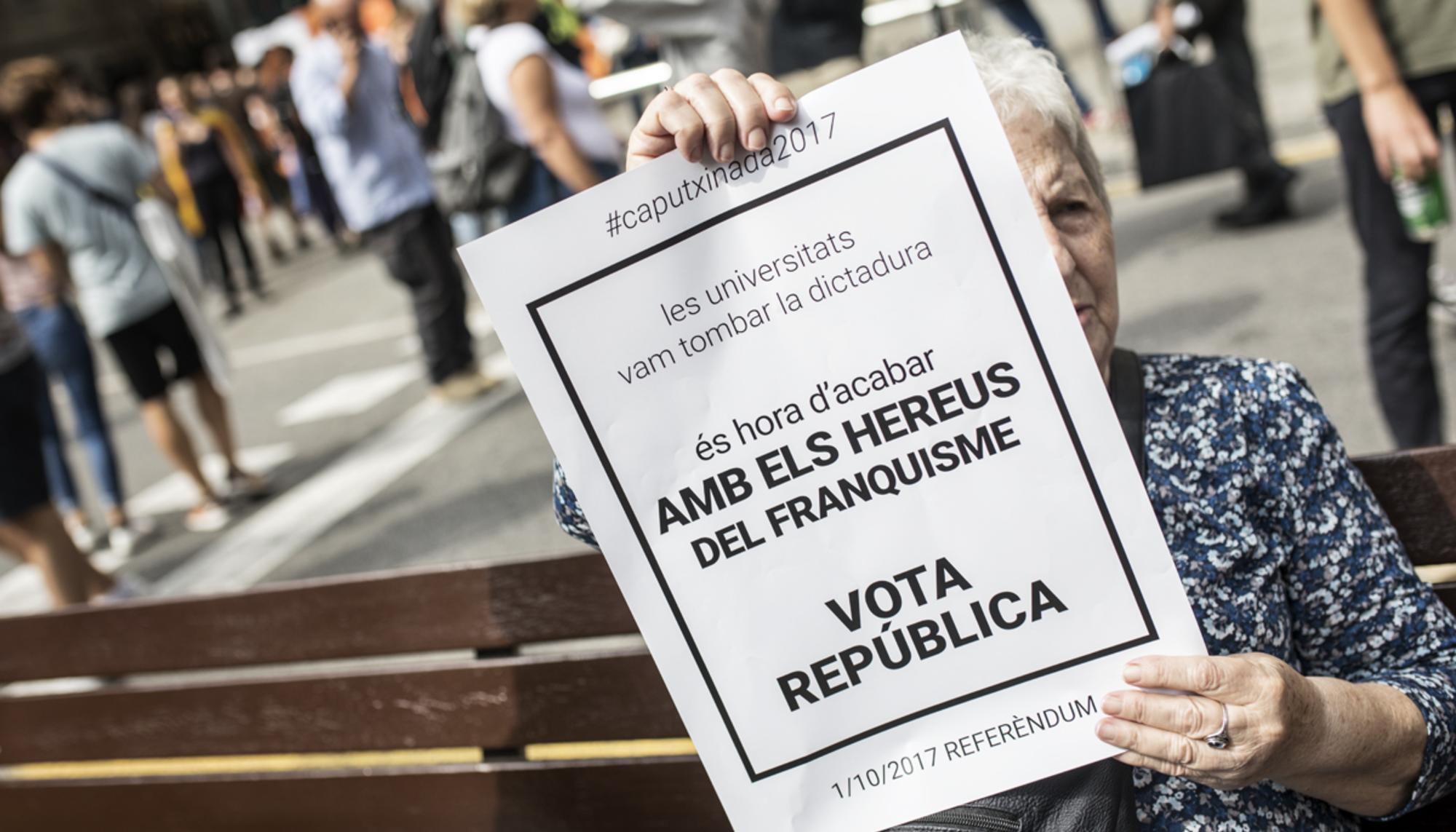 Manifestante en Barcelona