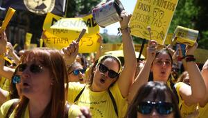 Las educadoras de Infantil mantienen el pulso con una manifestación multitudinaria en Madrid
