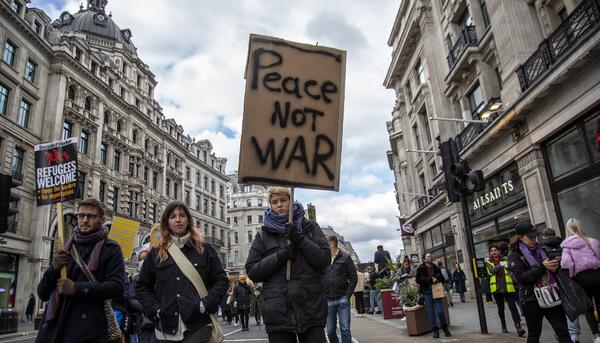 Protesta contra la guerra Ucrania Rusia en Londres 04