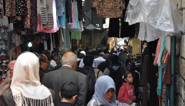 Mercado en la ciudad vieja de Jerusalén