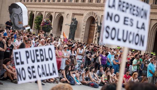Concentración contra la Ley Mordaza en Zaragoza