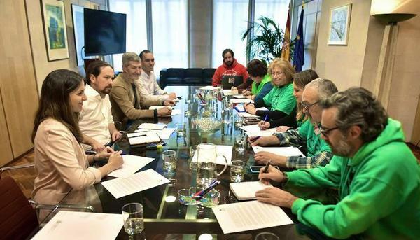 Reunión entre la PAH y Pablo Iglesias el 21 de febrero de 2020