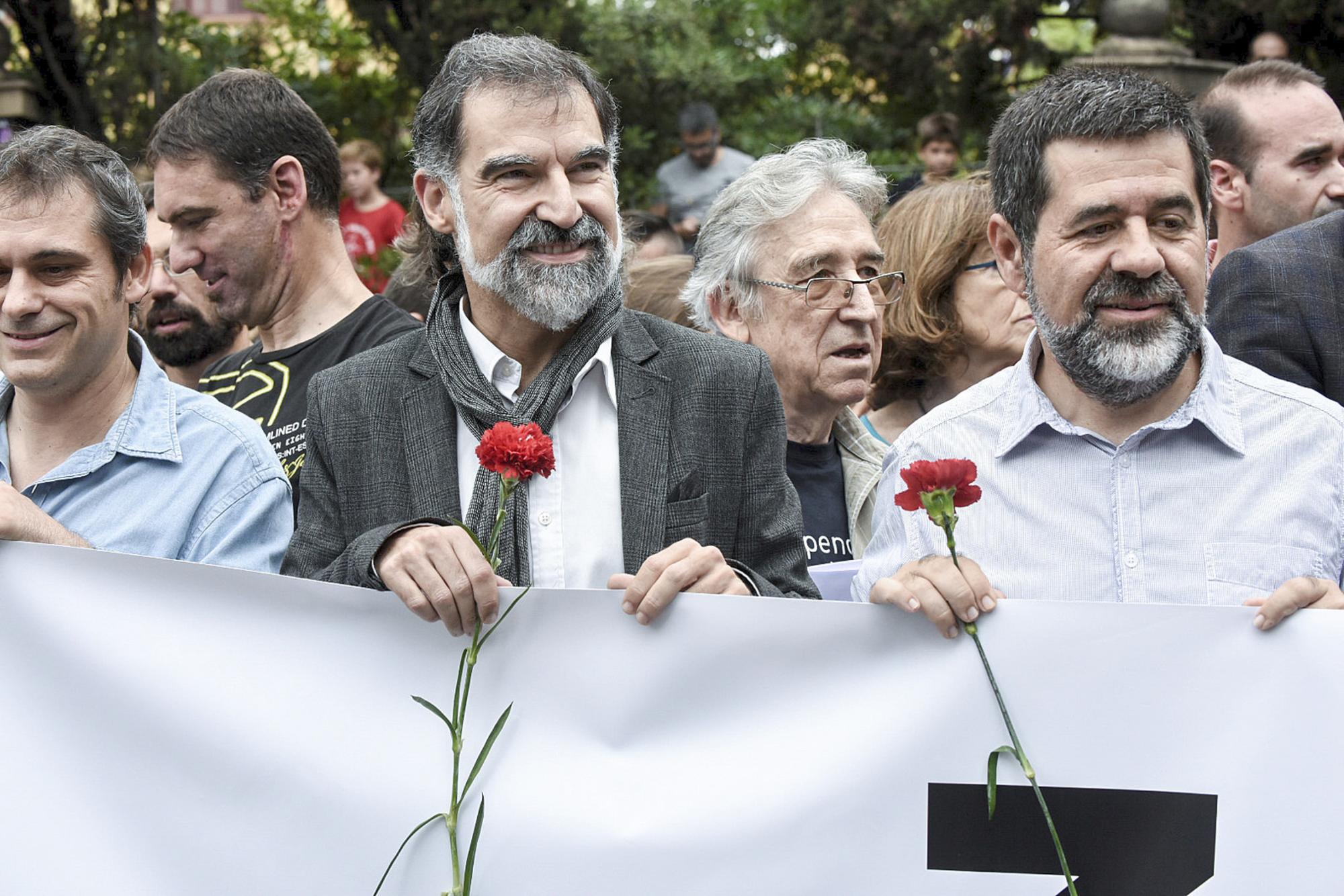 Jordi Sánchez y Jordi Cuixart, lideres de Omnium y Asamblea Nacional Catalana