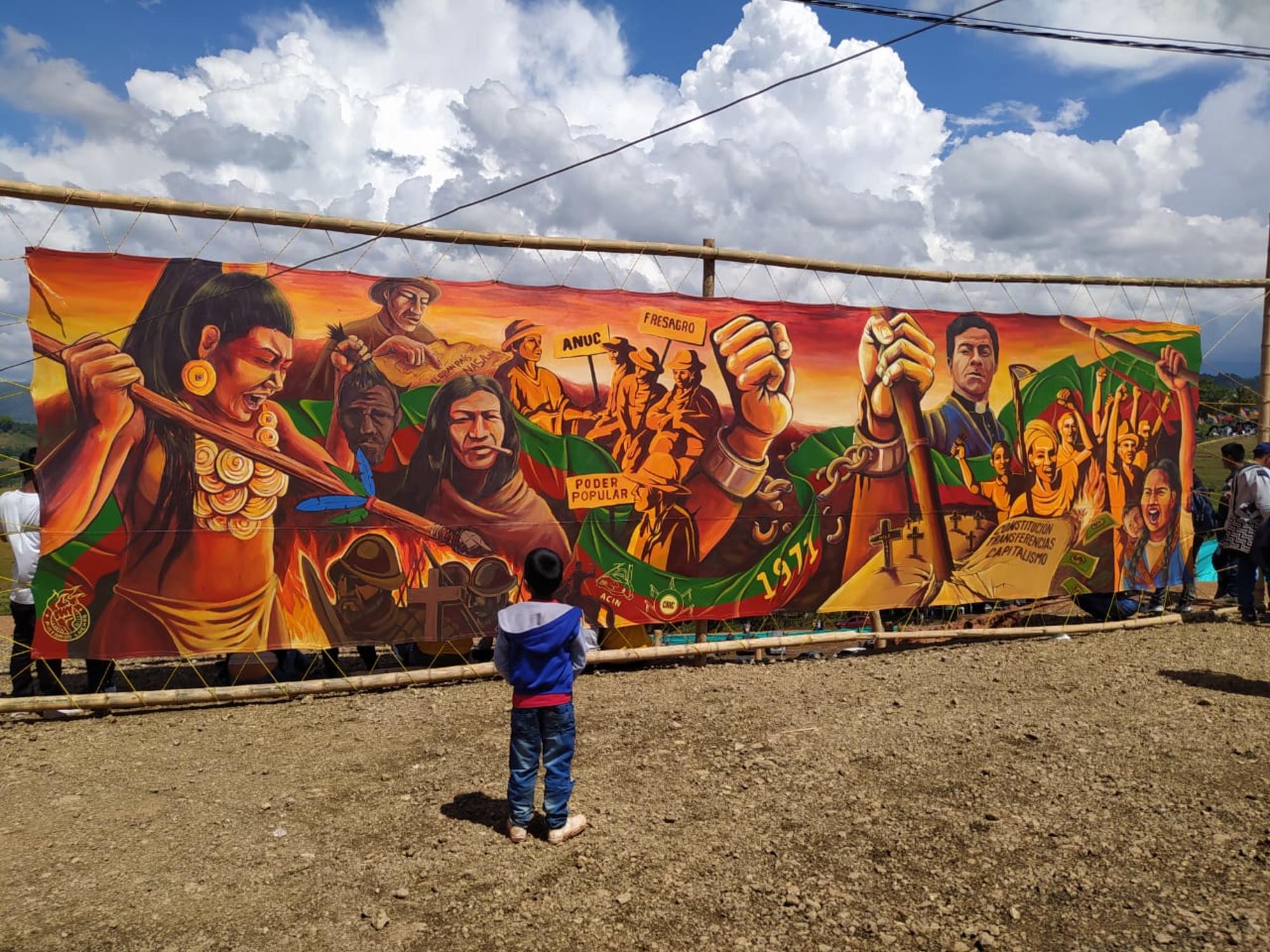 Mural homenaje a los 50 años de existencia del CRIC