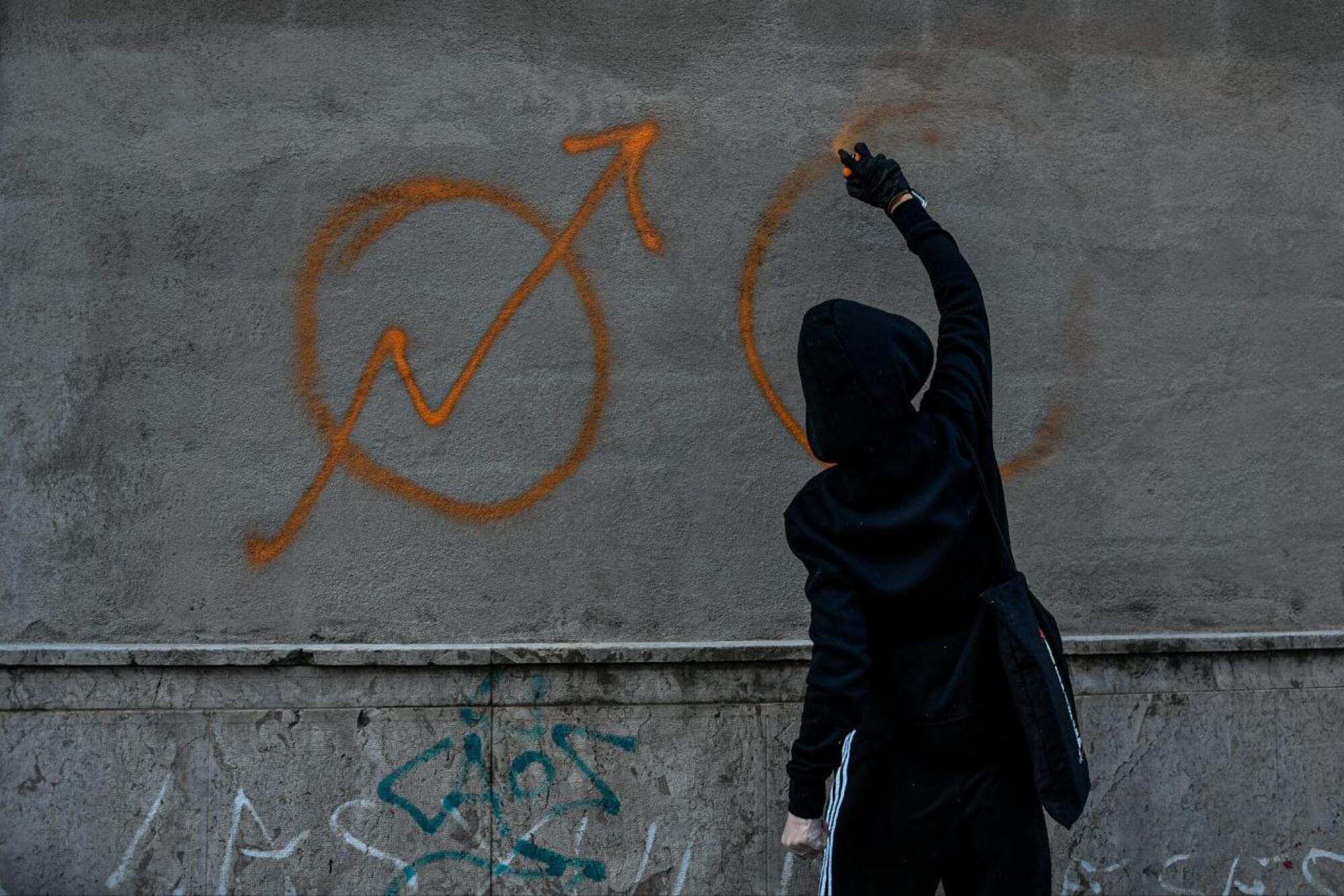 Txirbilenea Manifestacion desalojo Sestao pintada