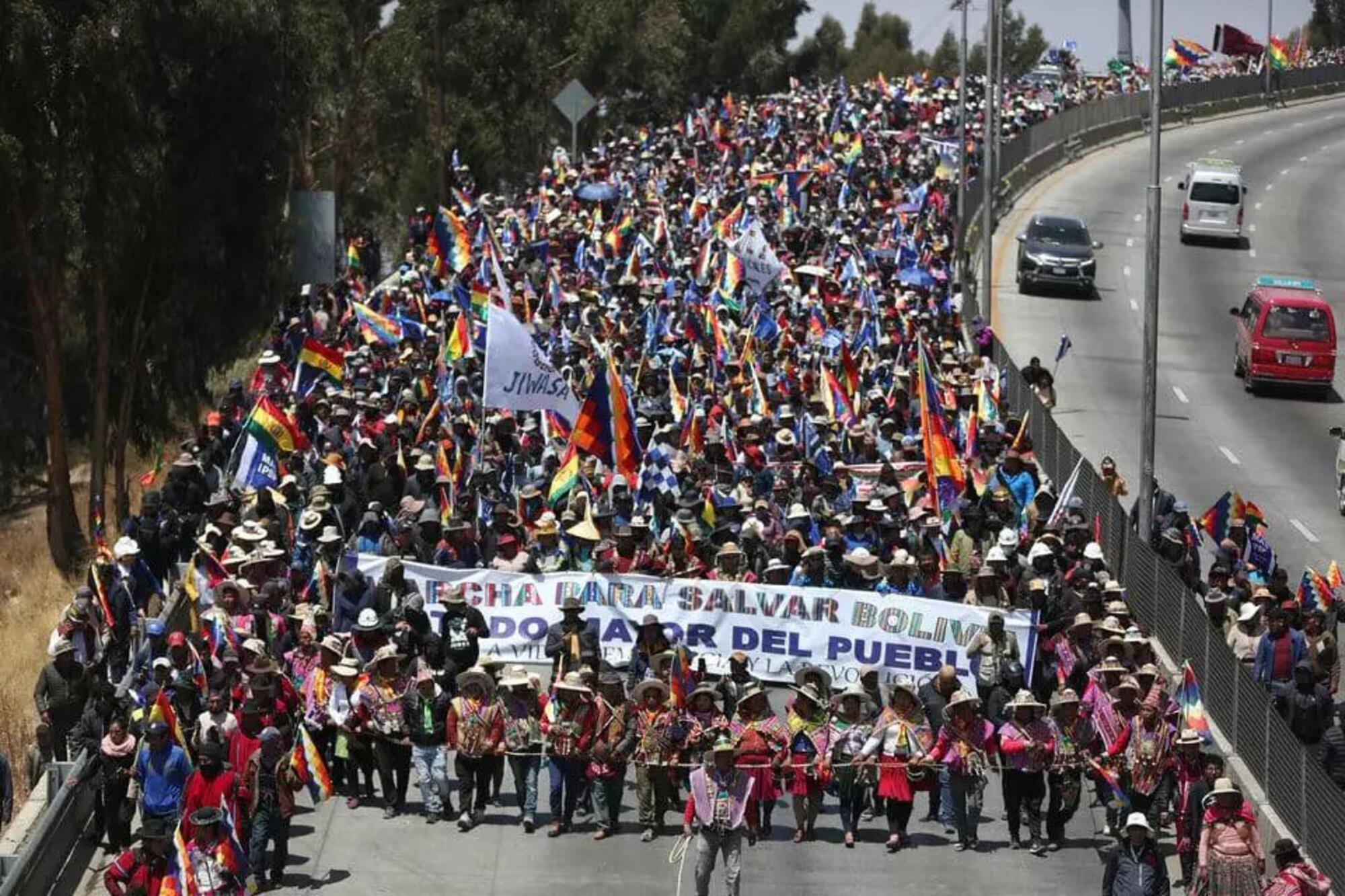 Carreteras cortadas por las manifestaciones en Bolivia.