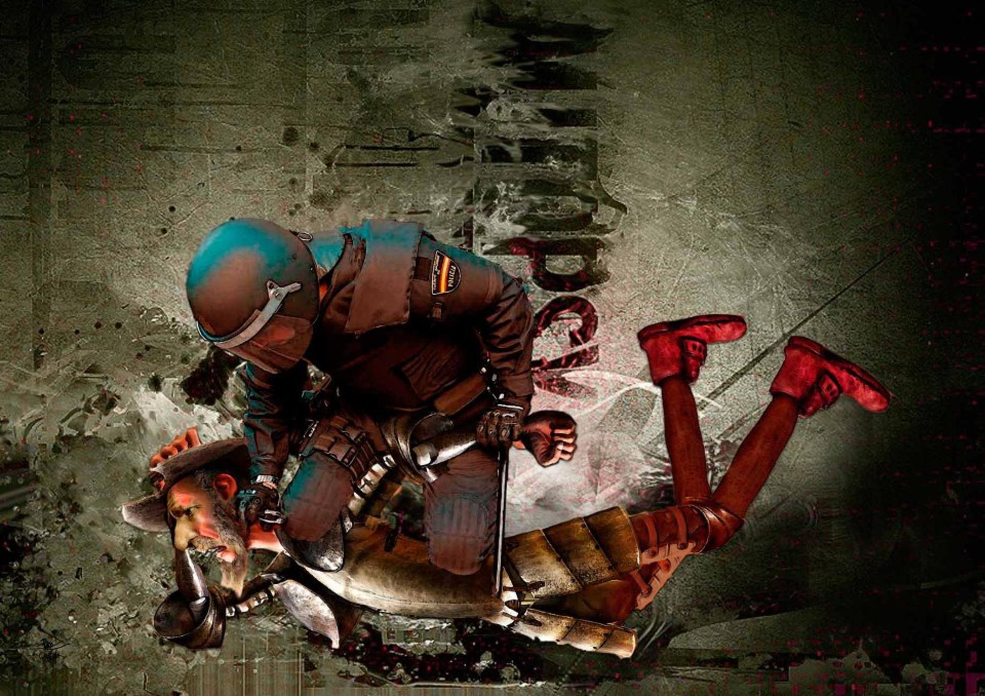 Policía antidisturbios, represión, cultura, literatura, libertad de expresión, censura, El quijote