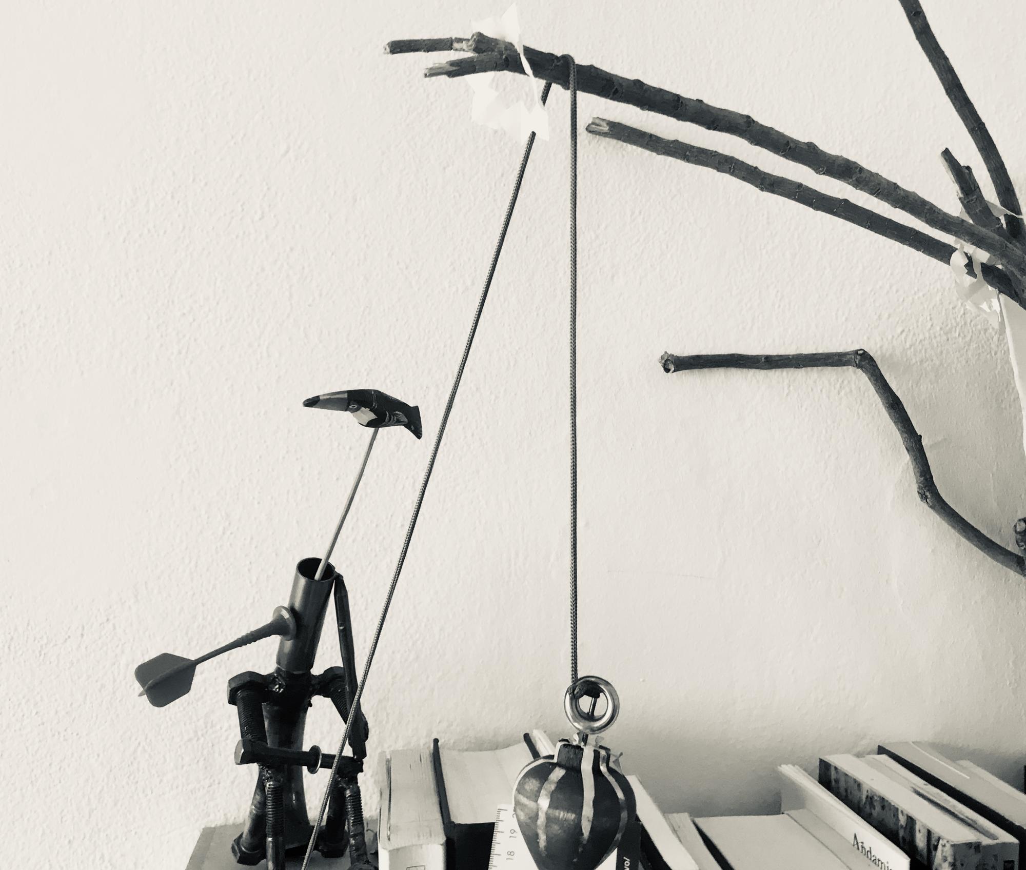 Escultura con polea