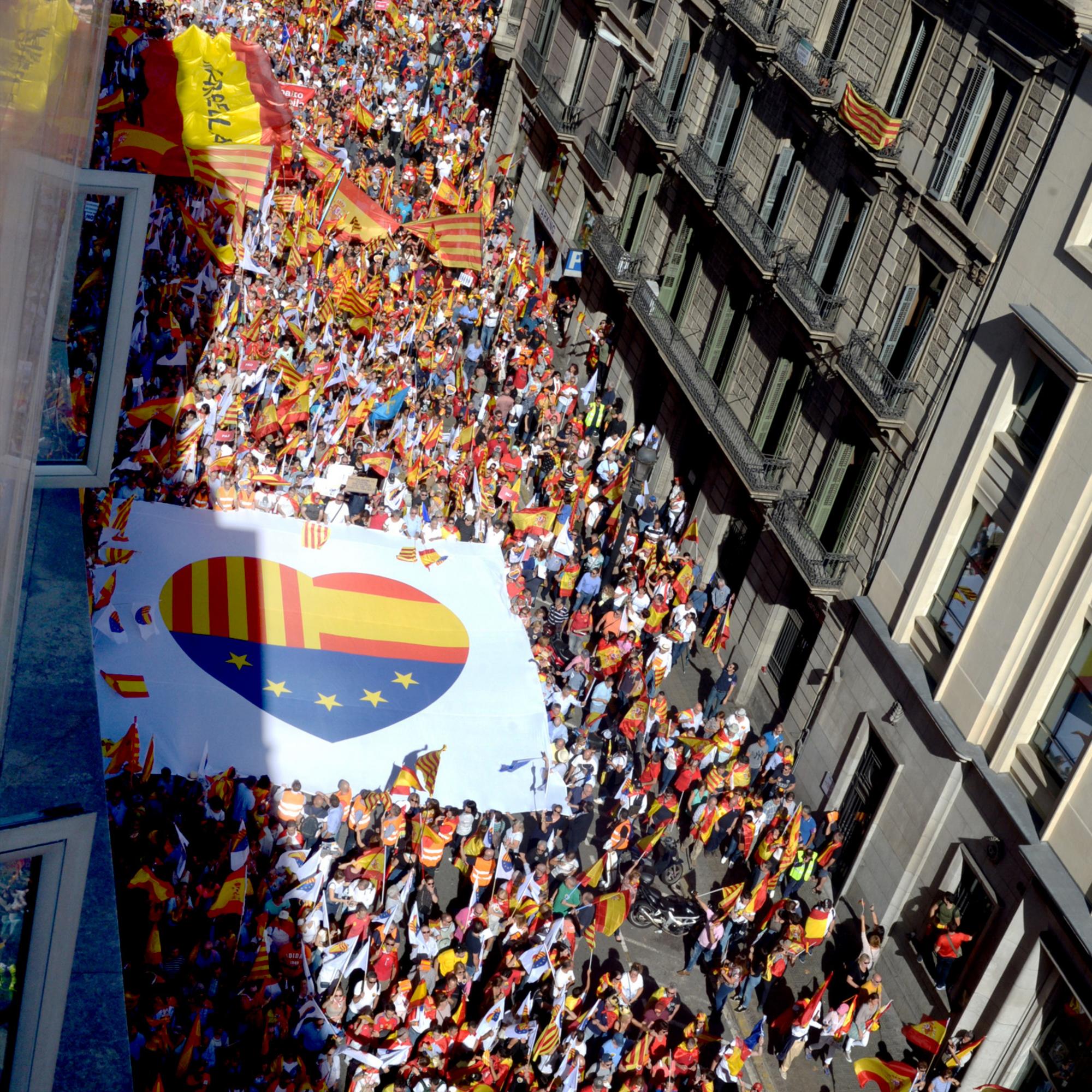 Manifestación por independencia de Catalunya.